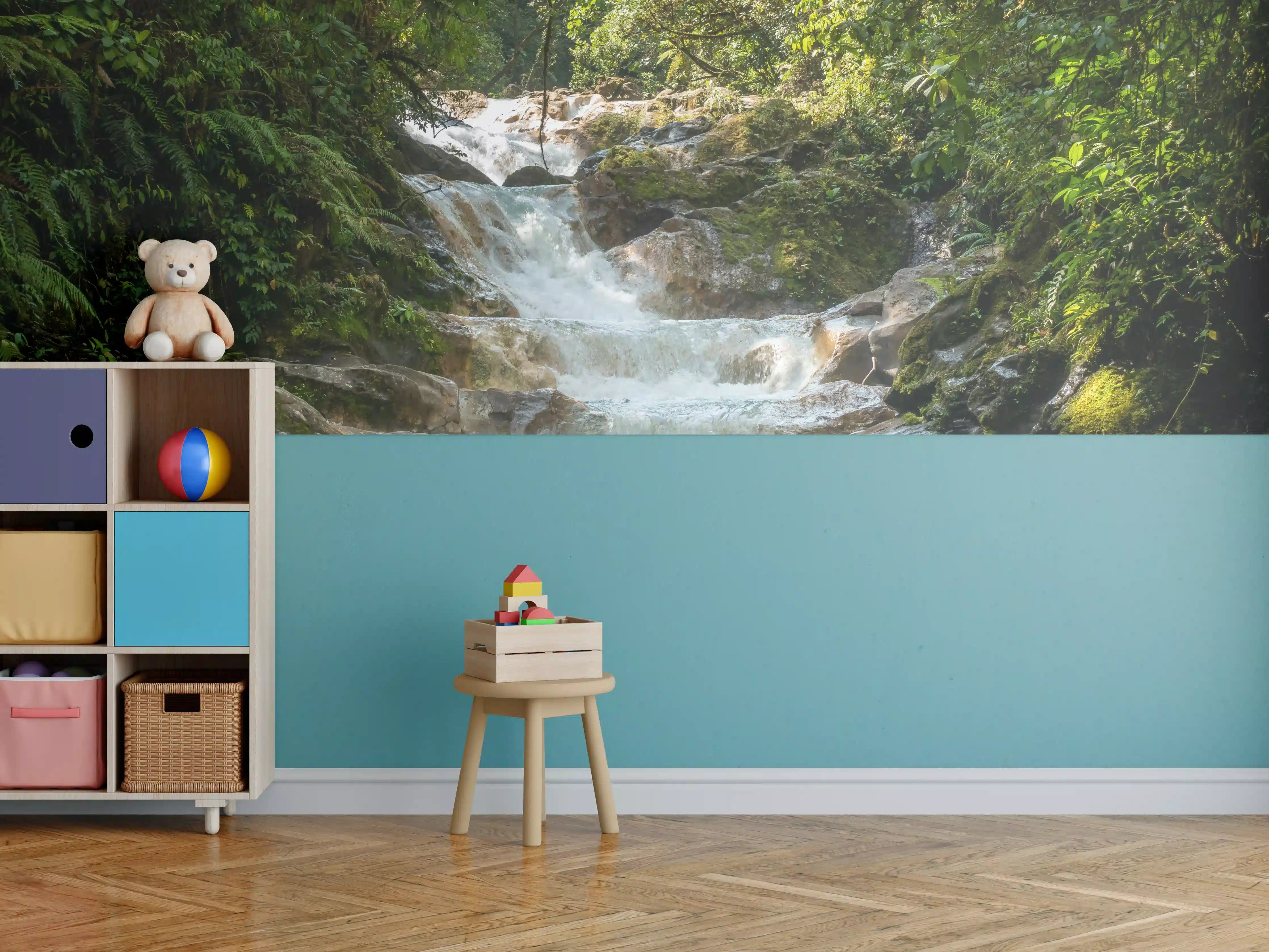 Kinderzimmer Wandgestaltung - Blauer Costa Rica Wasserfall