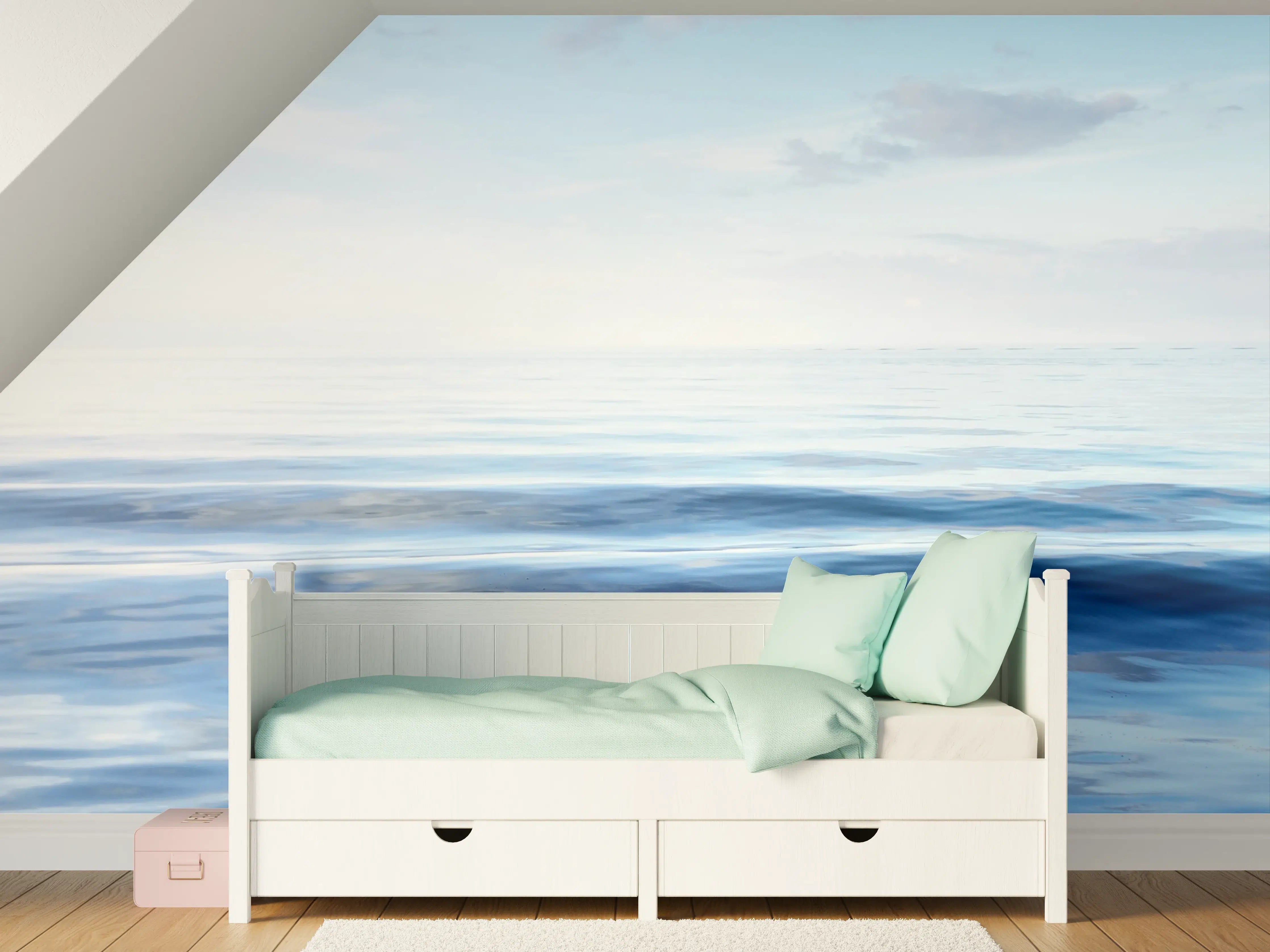 Kinderzimmer Wandgestaltung - Blauer Ozean bei Sonnenlicht
