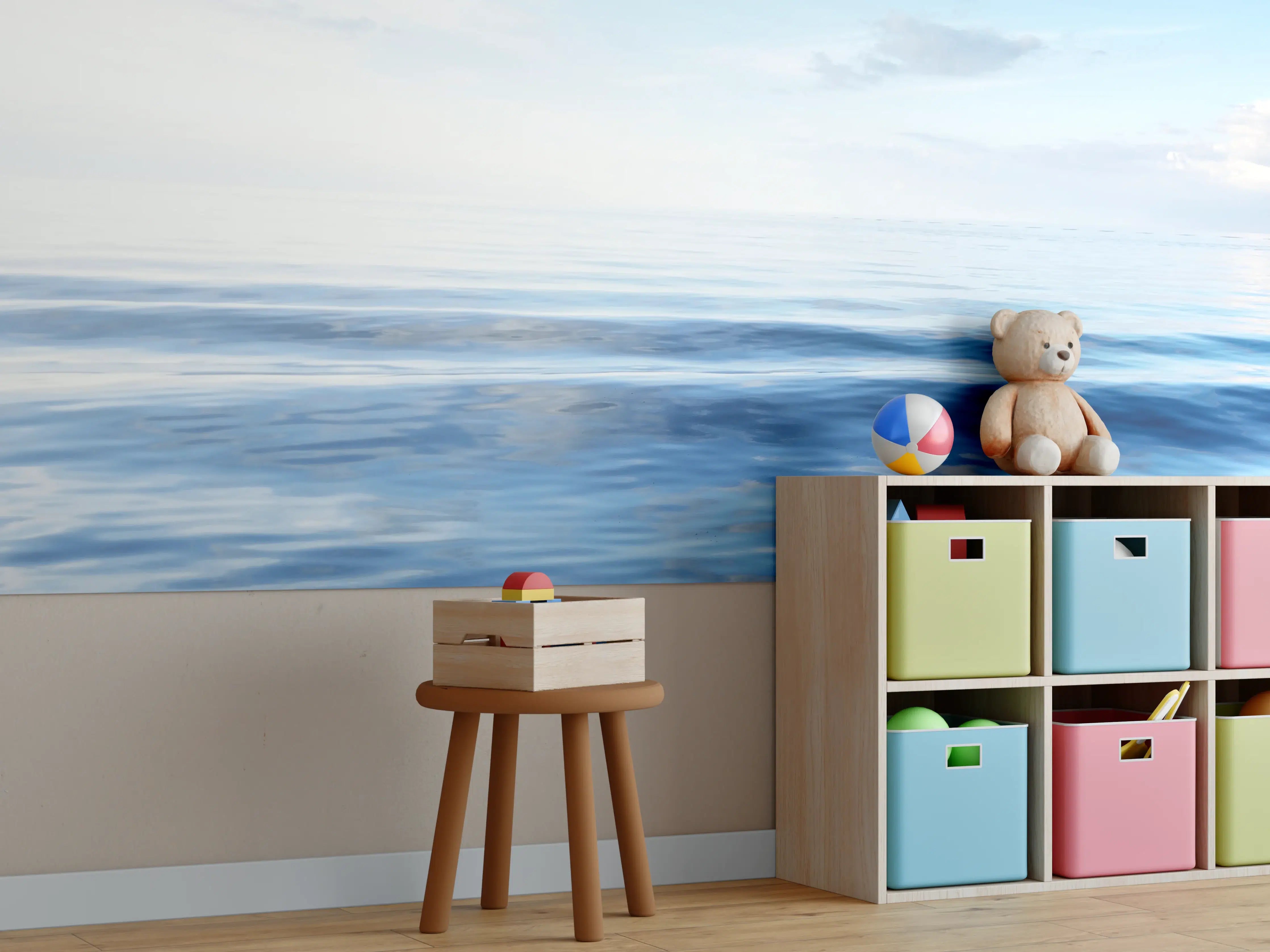 Kinderzimmer Wandgestaltung - Blauer Ozean bei Sonnenlicht