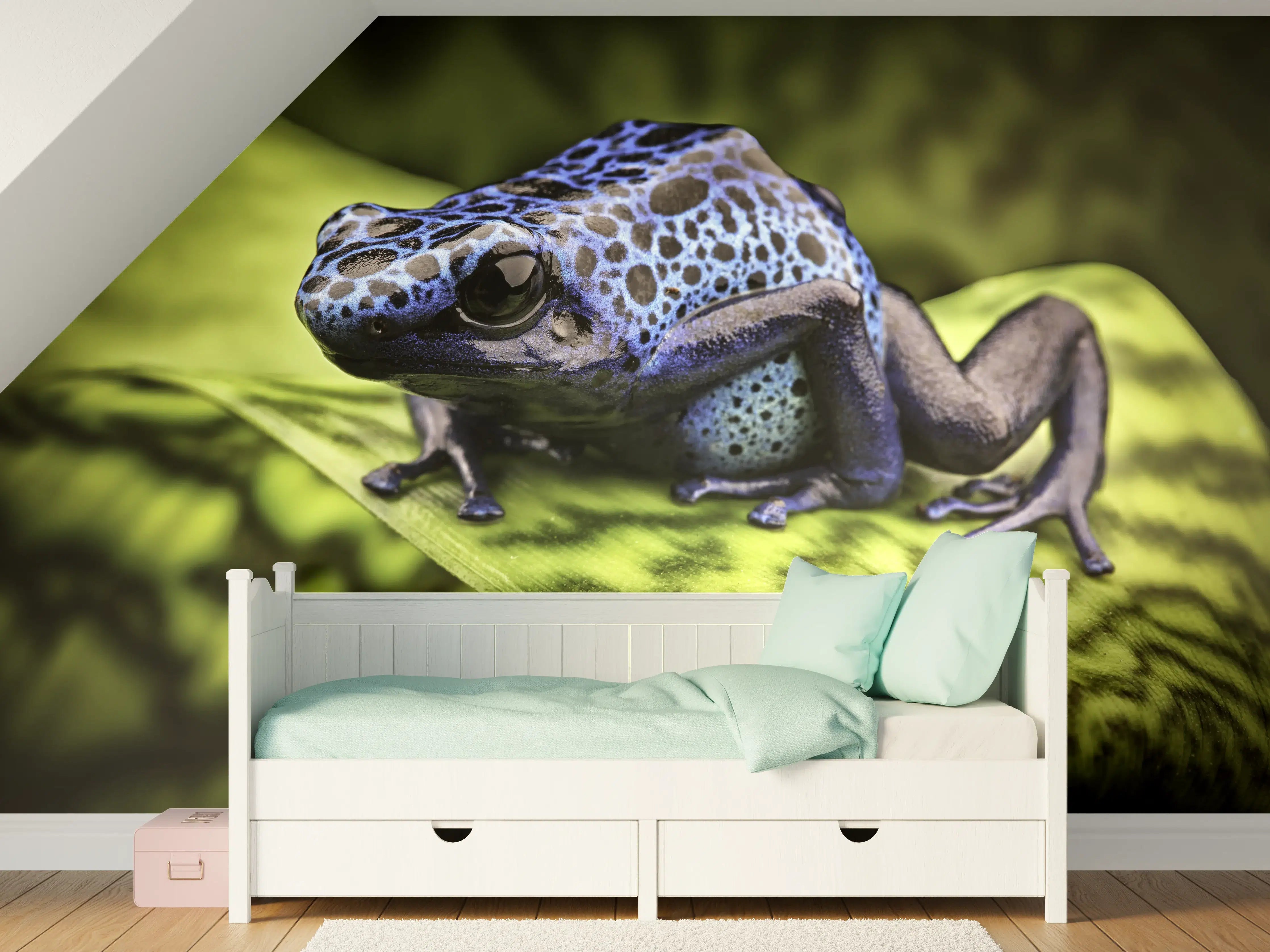 Kinderzimmer Wandgestaltung - Blauer Pfeilgiftfrosch im Amazonas