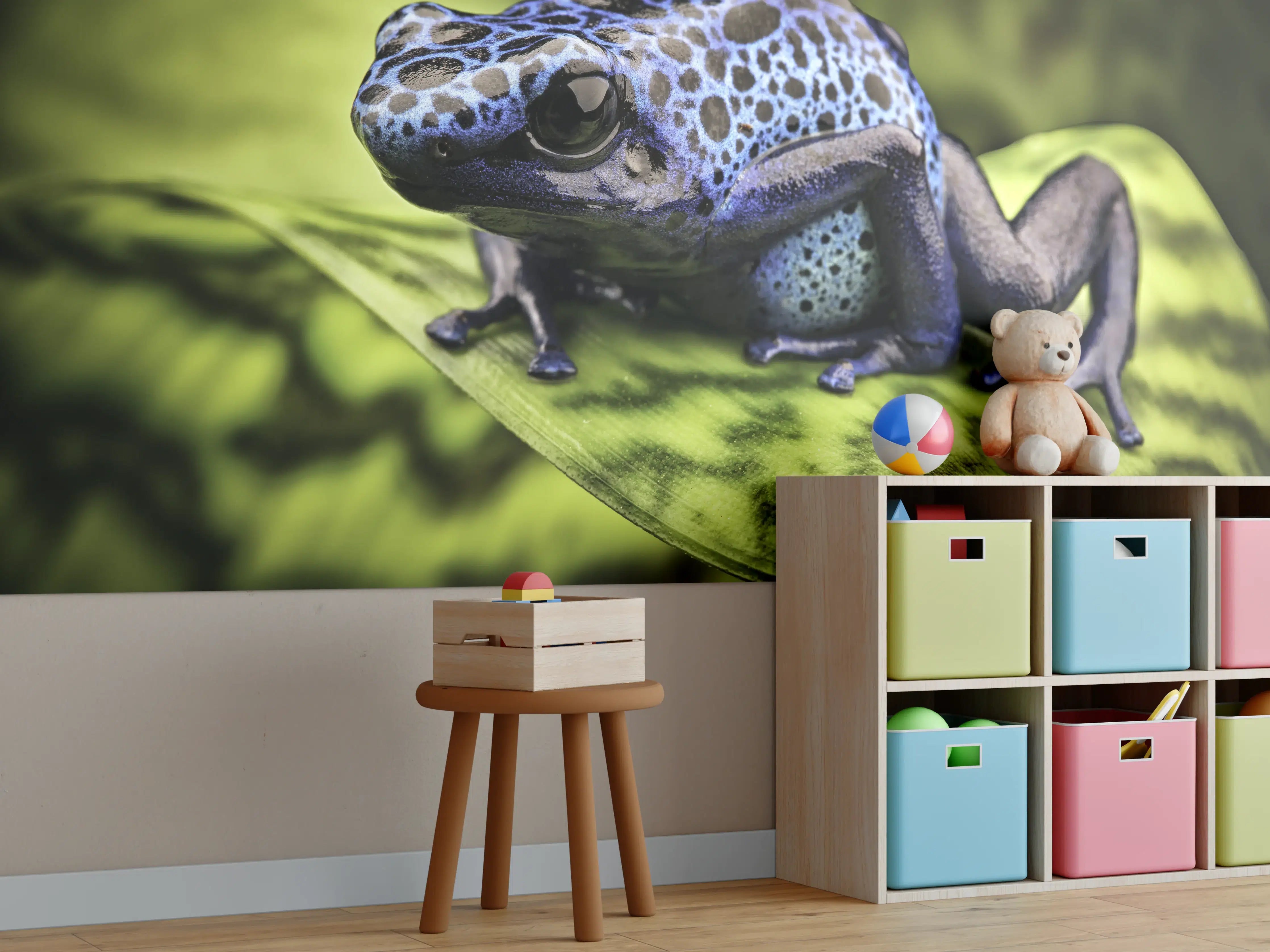 Kinderzimmer Wandgestaltung - Blauer Pfeilgiftfrosch im Amazonas