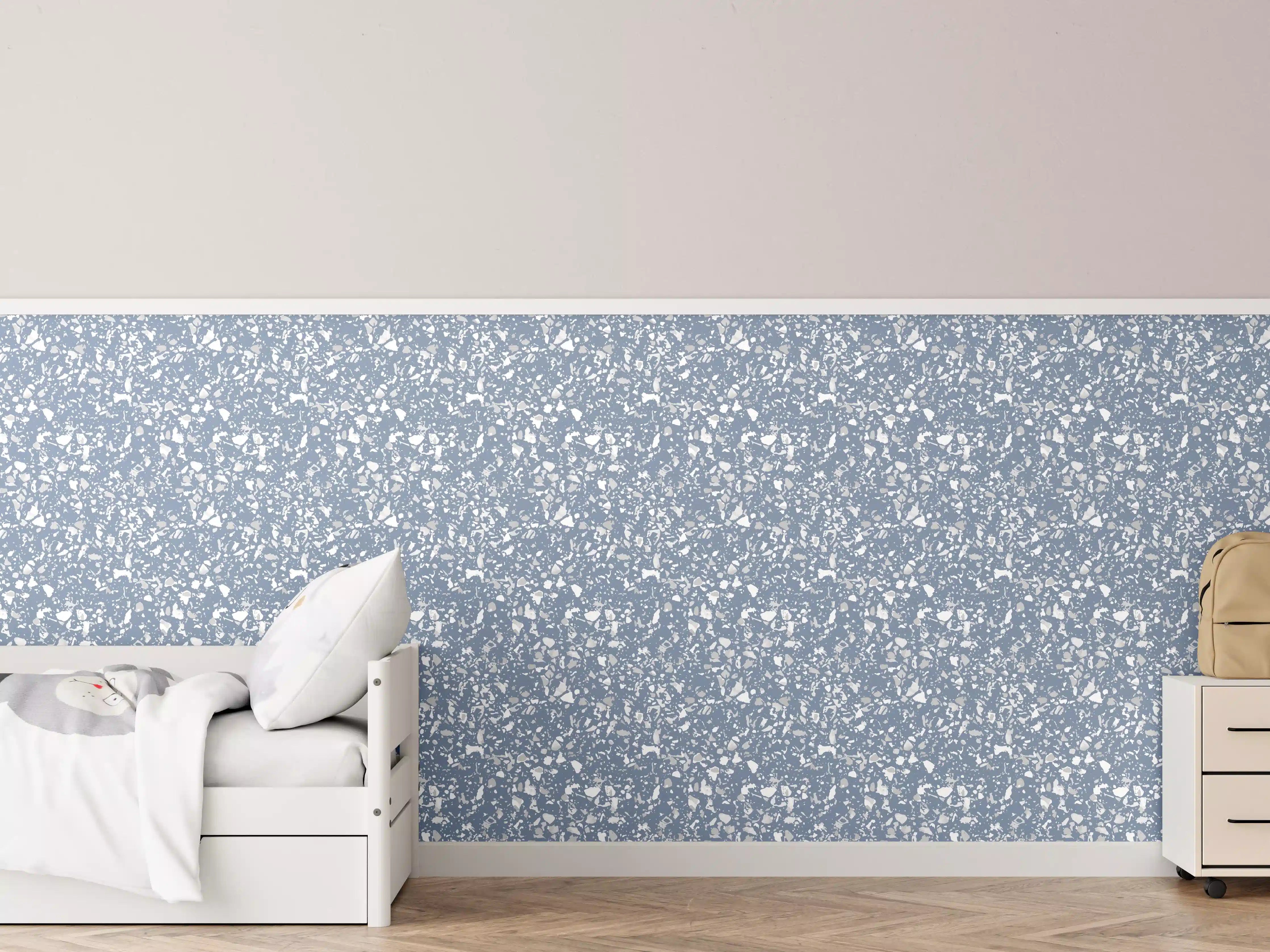 Kinderzimmer Wandgestaltung - Blauer Terrazzo-Style