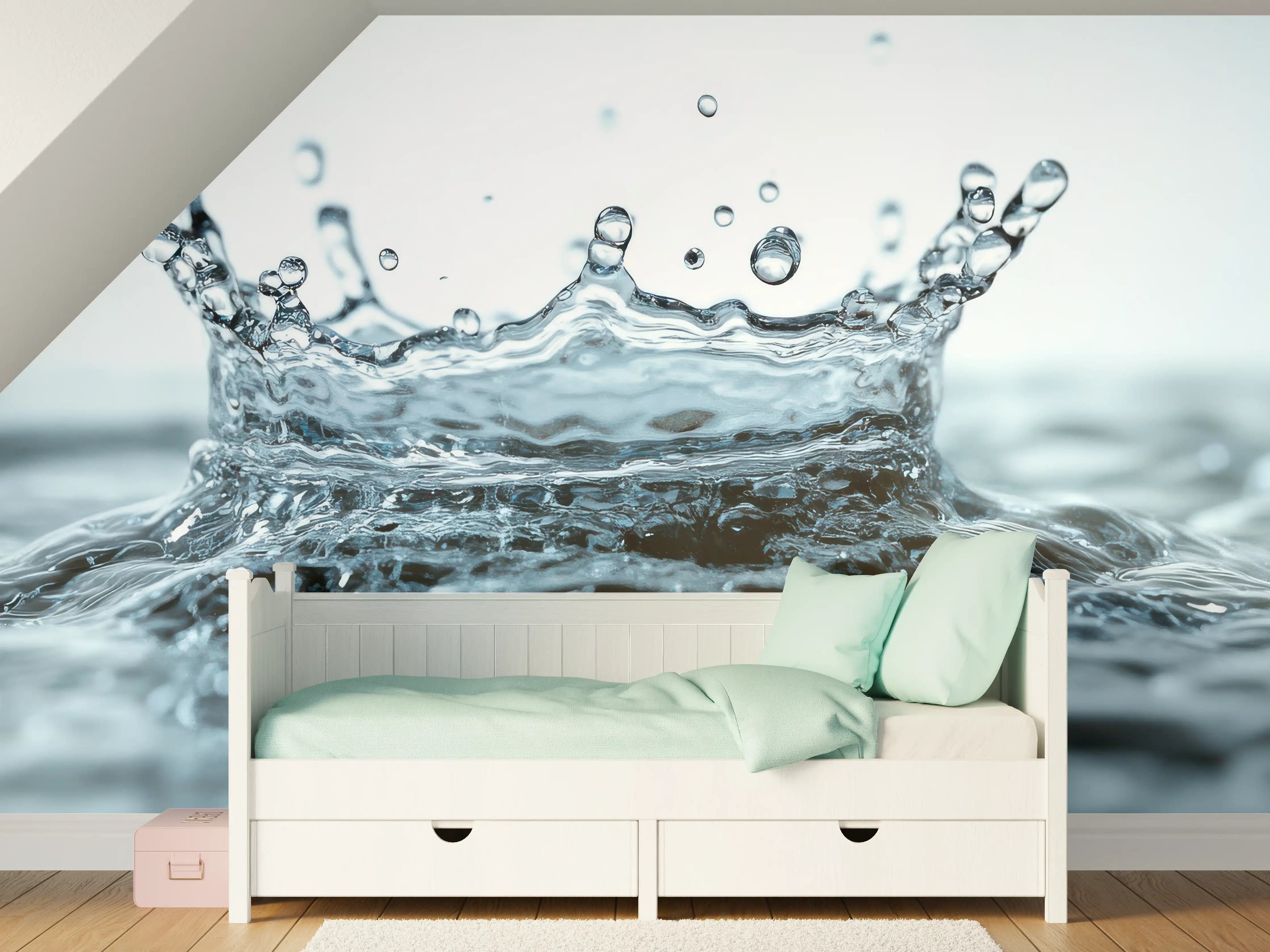 Kinderzimmer Wandgestaltung - Blauer Wasser-Splash