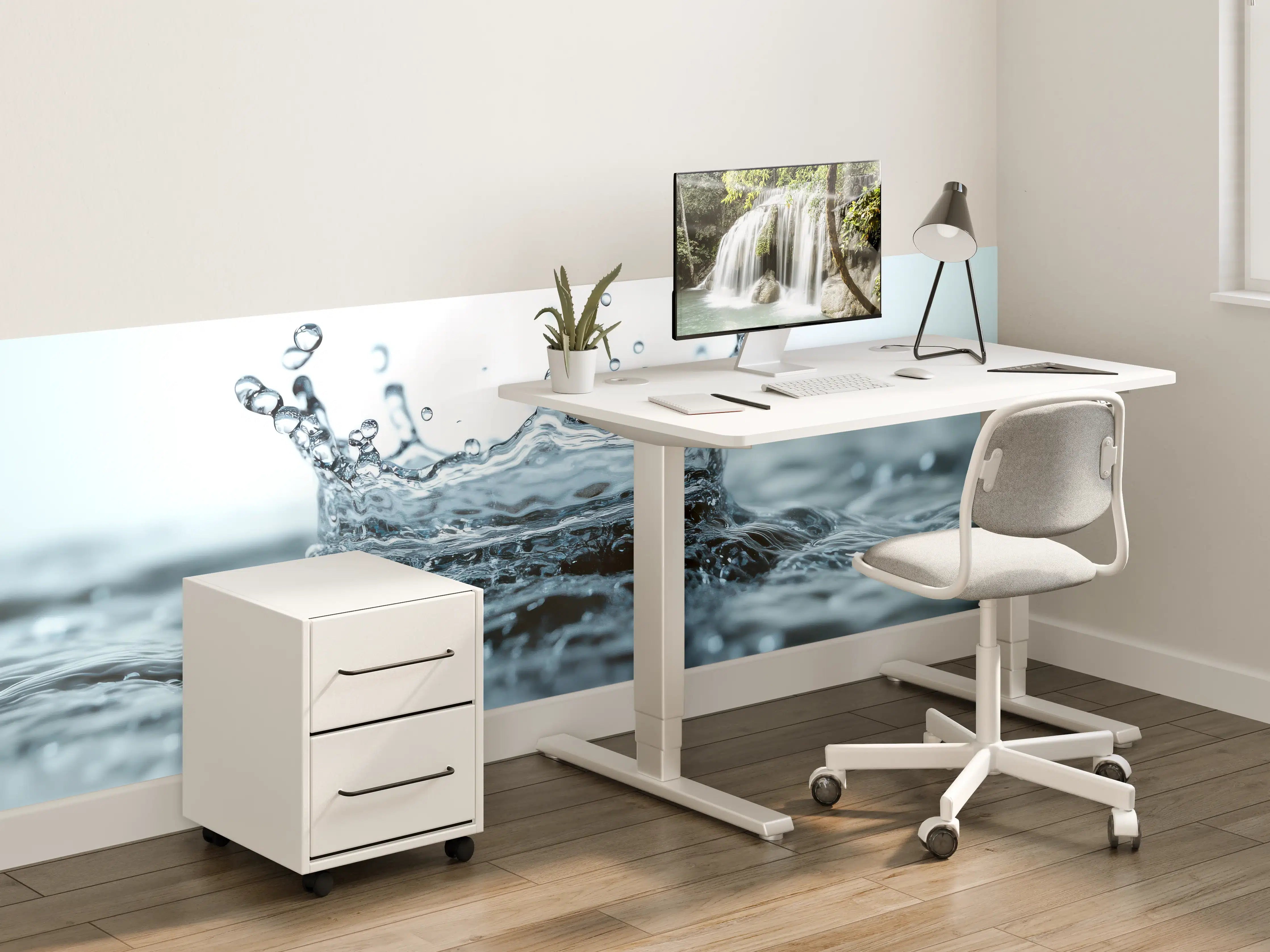 Kinderzimmer Wandgestaltung - Blauer Wasser-Splash