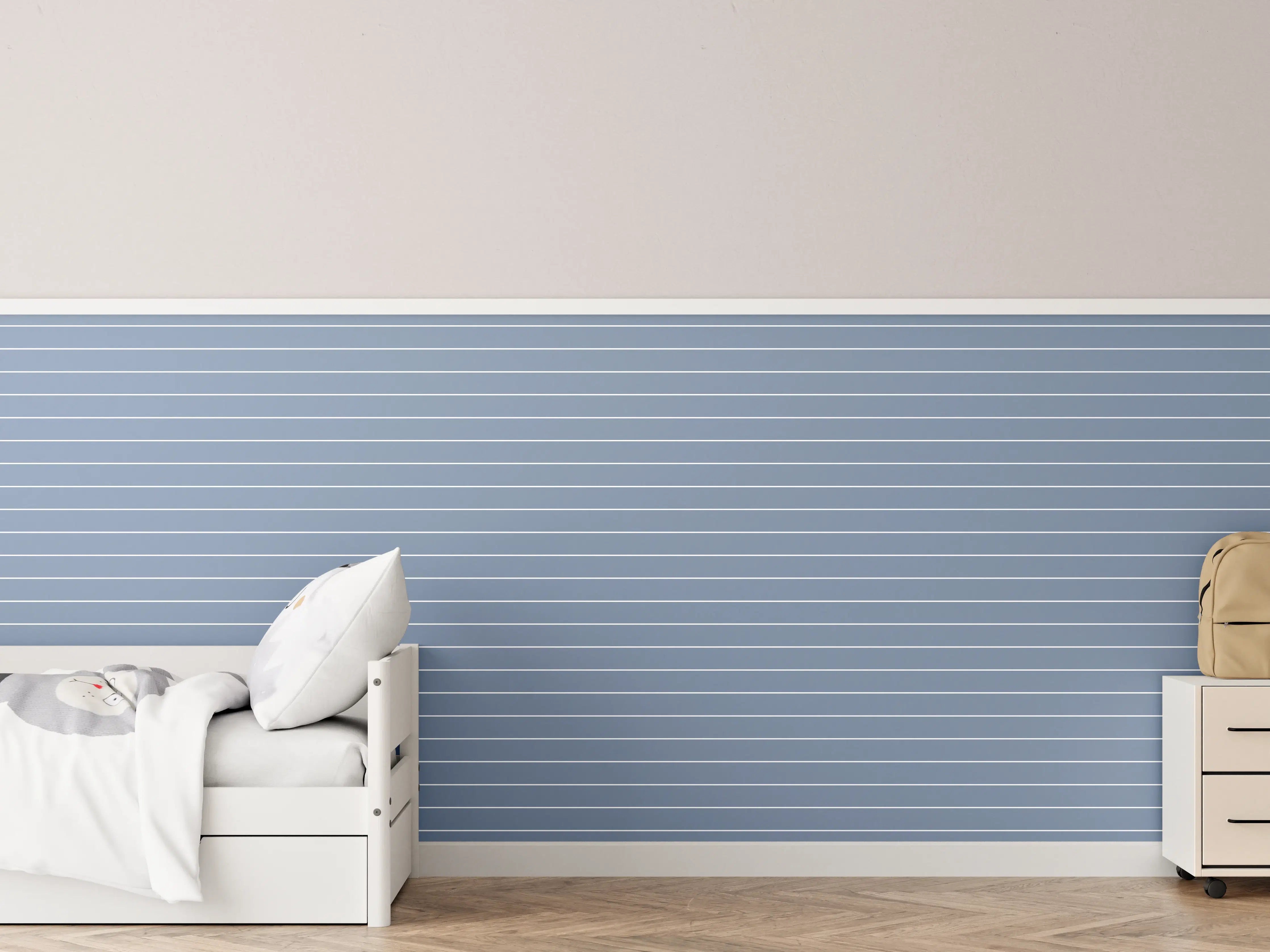 Kinderzimmer Wandgestaltung - Blaues Azzurro Polvere - Harmonische Wandgestaltung