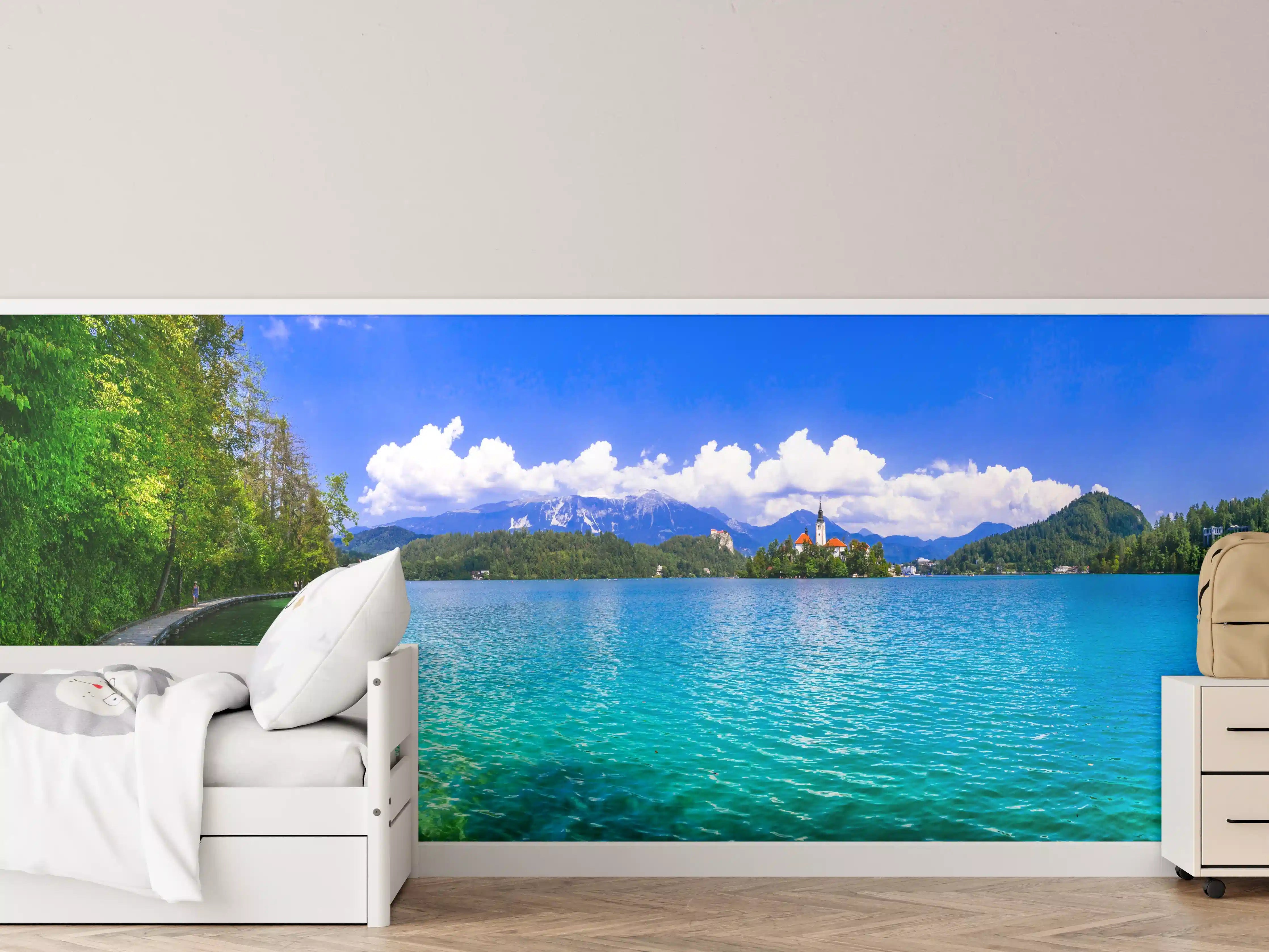 Kinderzimmer Wandgestaltung - Bleder See in Slowenien 1