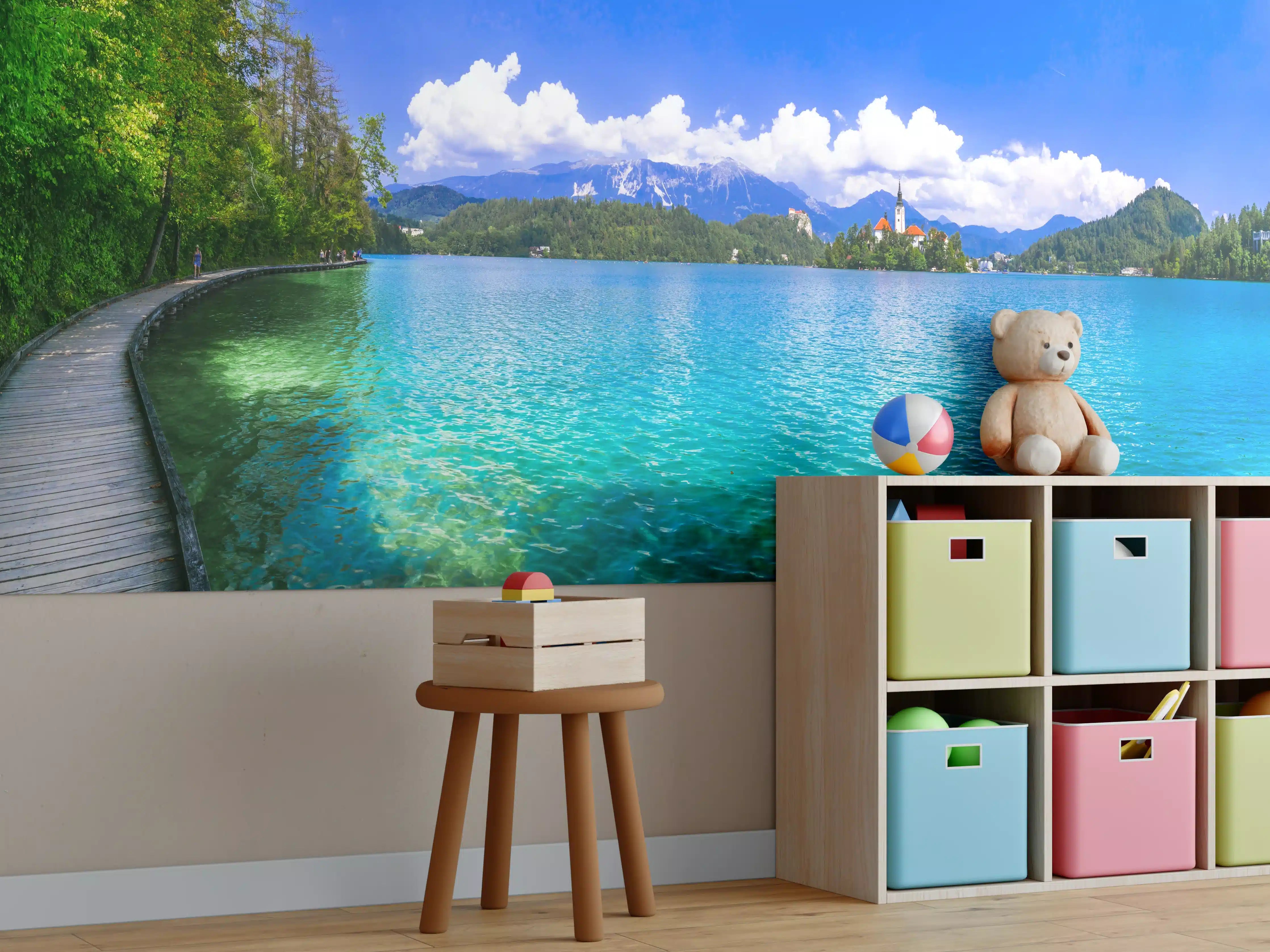 Kinderzimmer Wandgestaltung - Bleder See in Slowenien 1