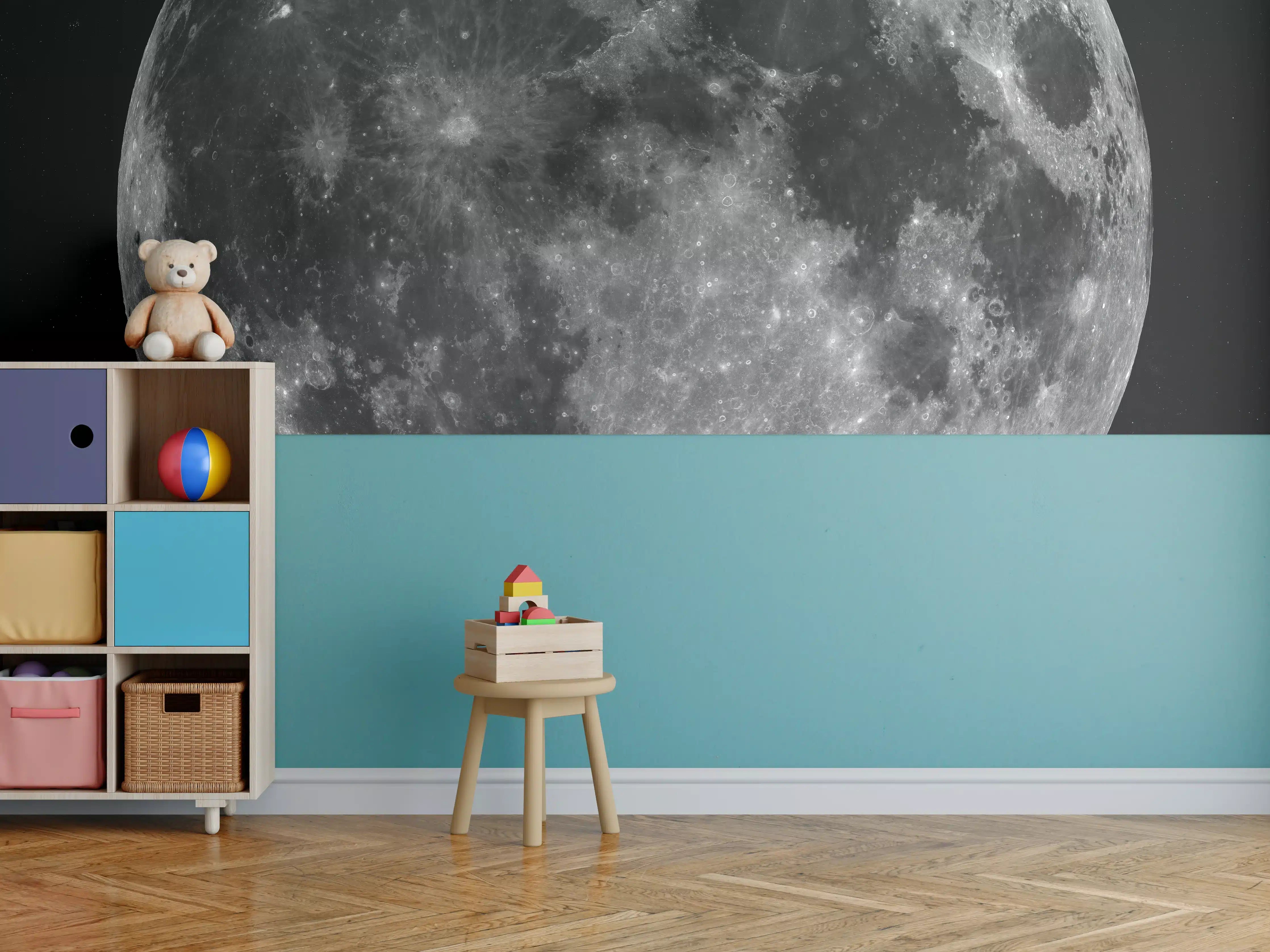 Kinderzimmer Wandgestaltung - Blick auf den Mond - NASA