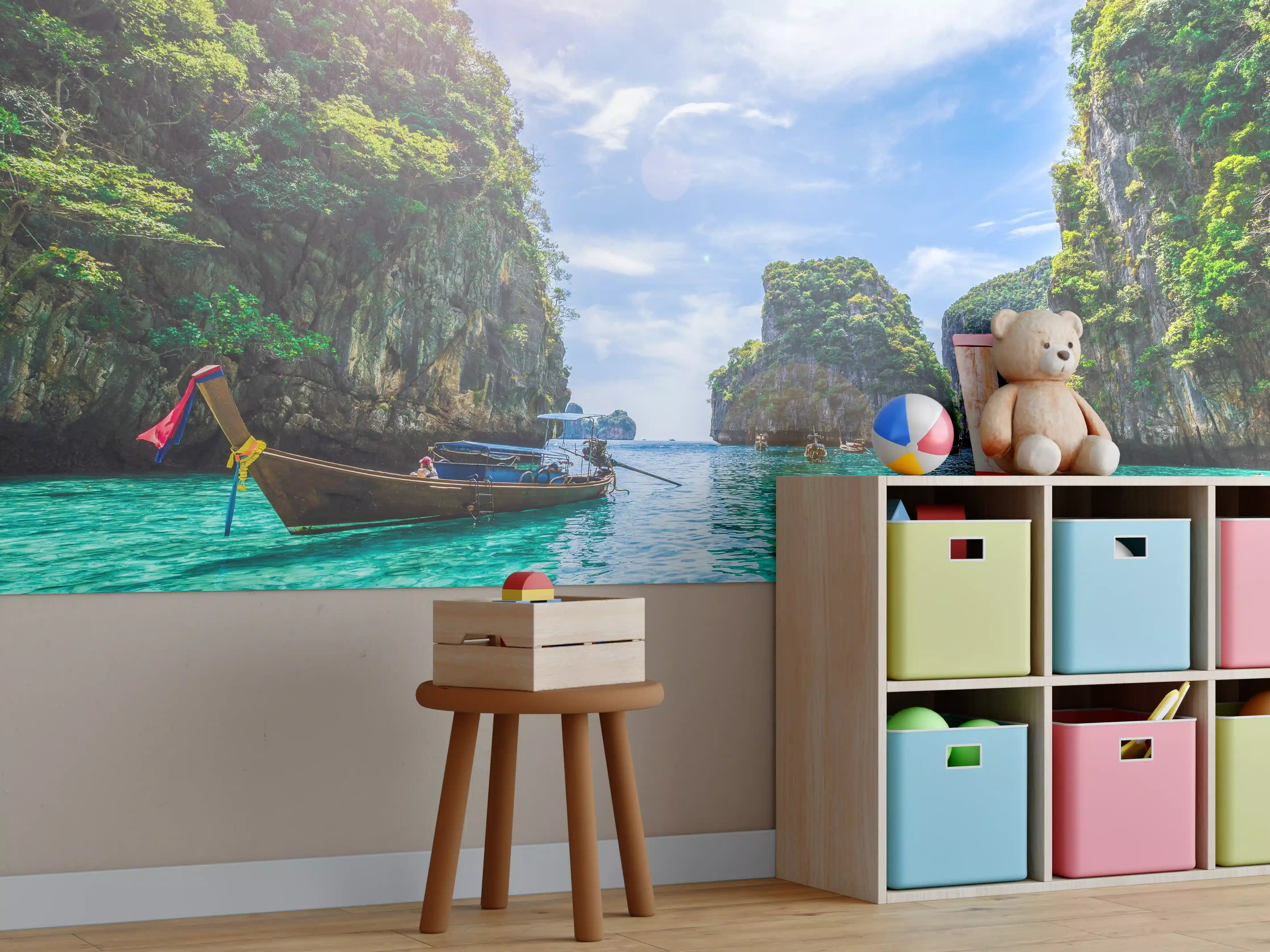 Kinderzimmer Wandgestaltung - Blick auf die Bucht von Loh Samah