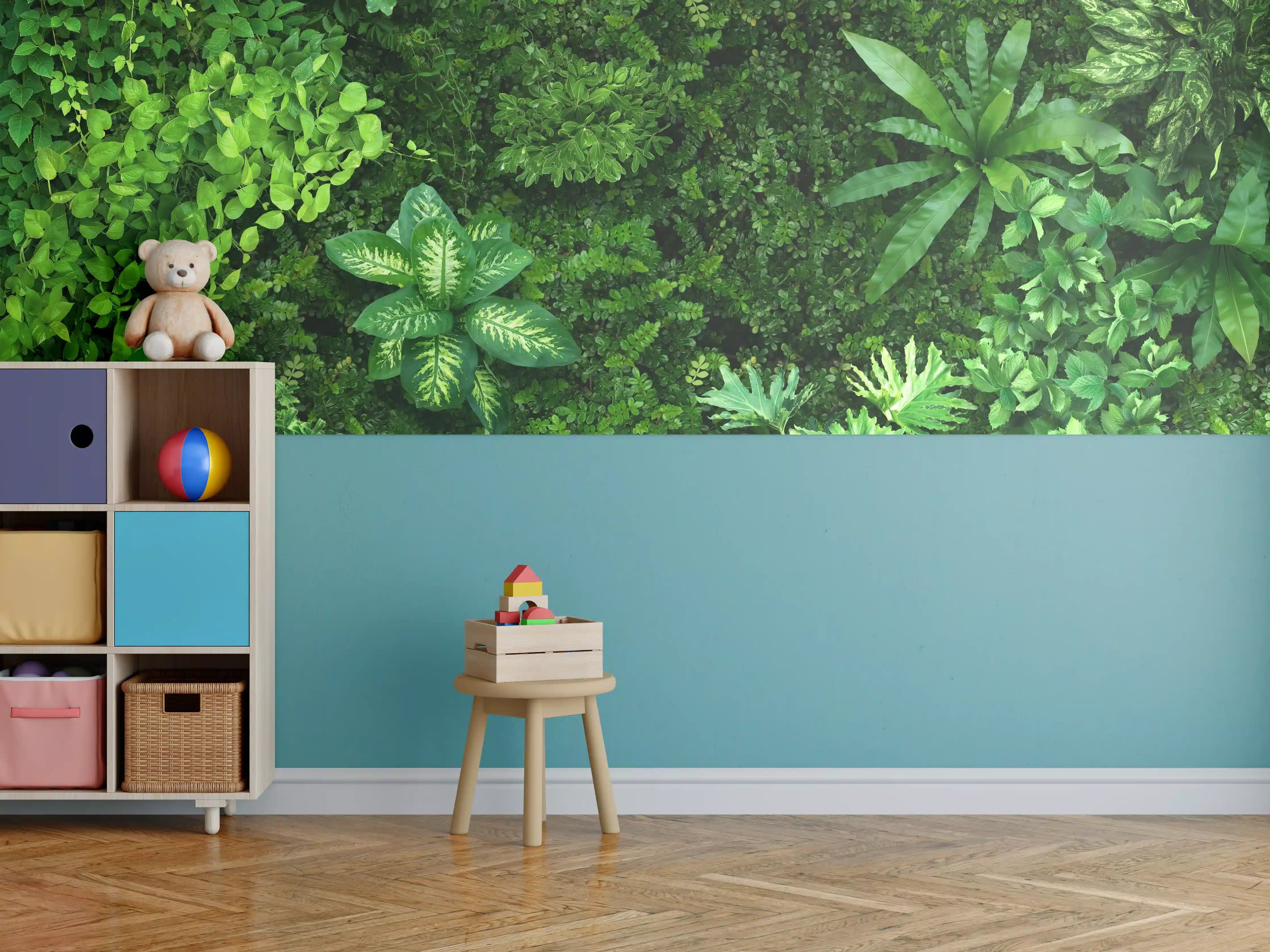 Kinderzimmer Wandgestaltung - Blick auf organischen Wald