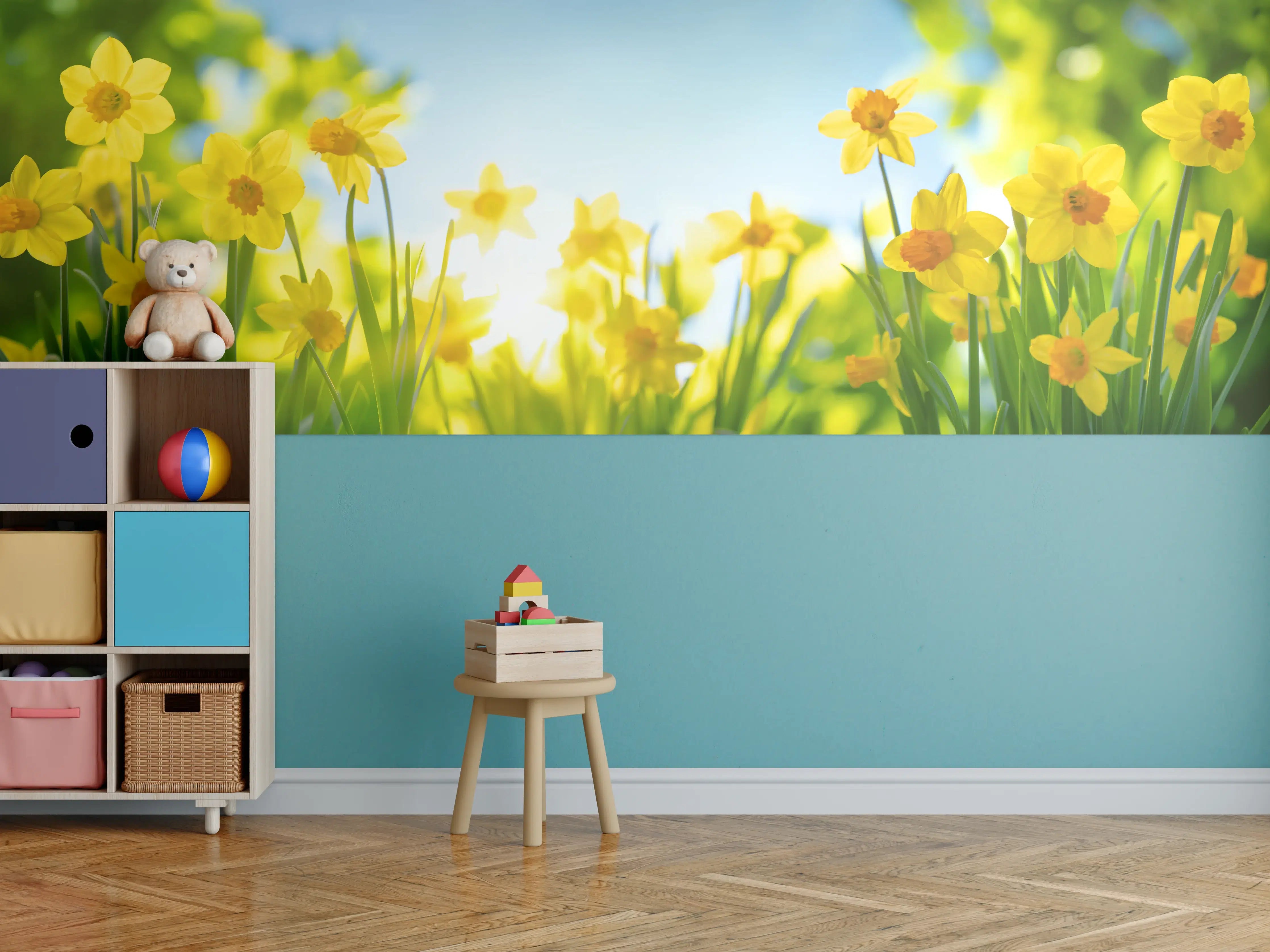 Kinderzimmer Wandgestaltung - Blühende Frühlings-Narzissen