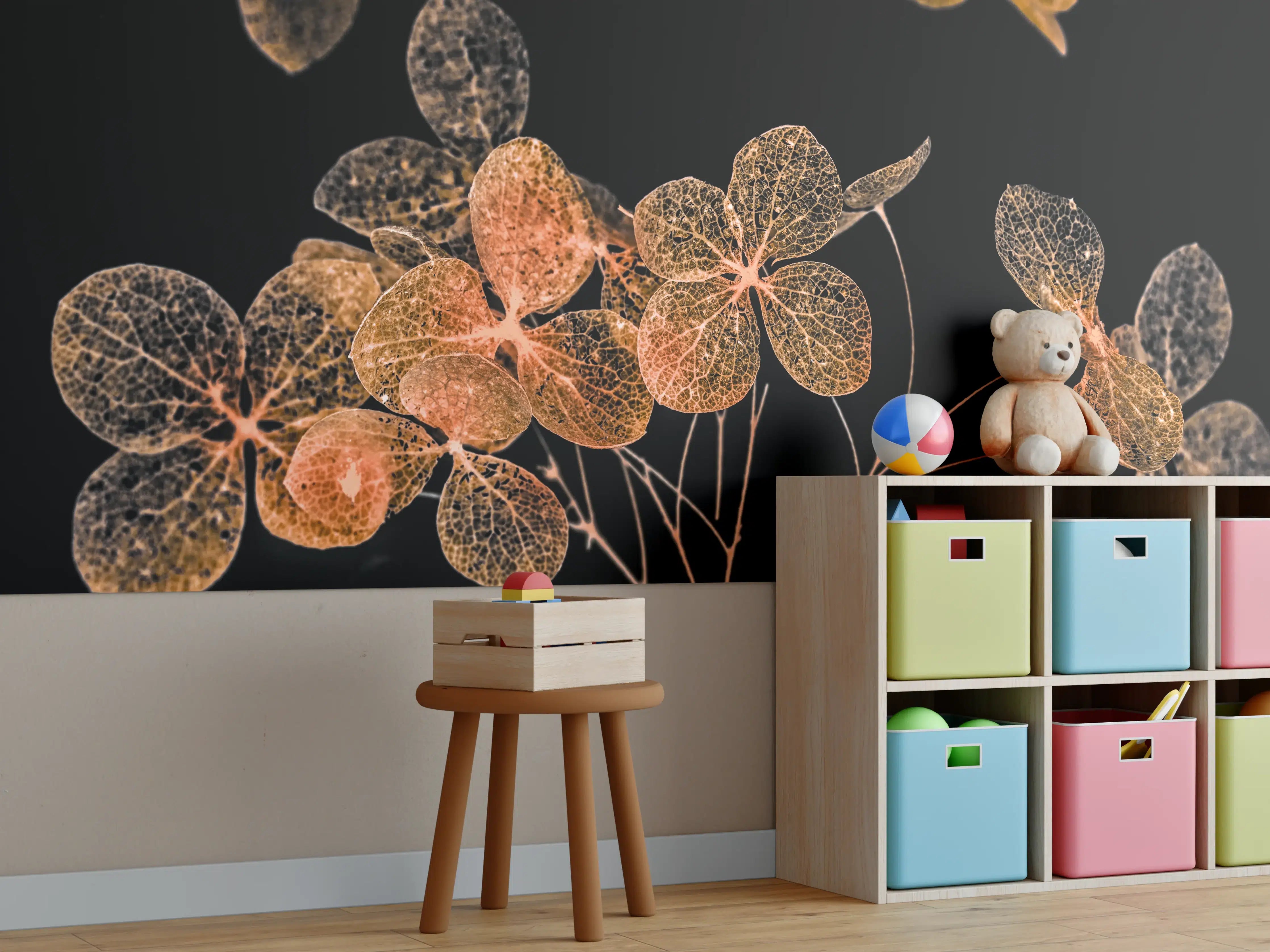 Kinderzimmer Wandgestaltung - Blumen im Detail - grafik