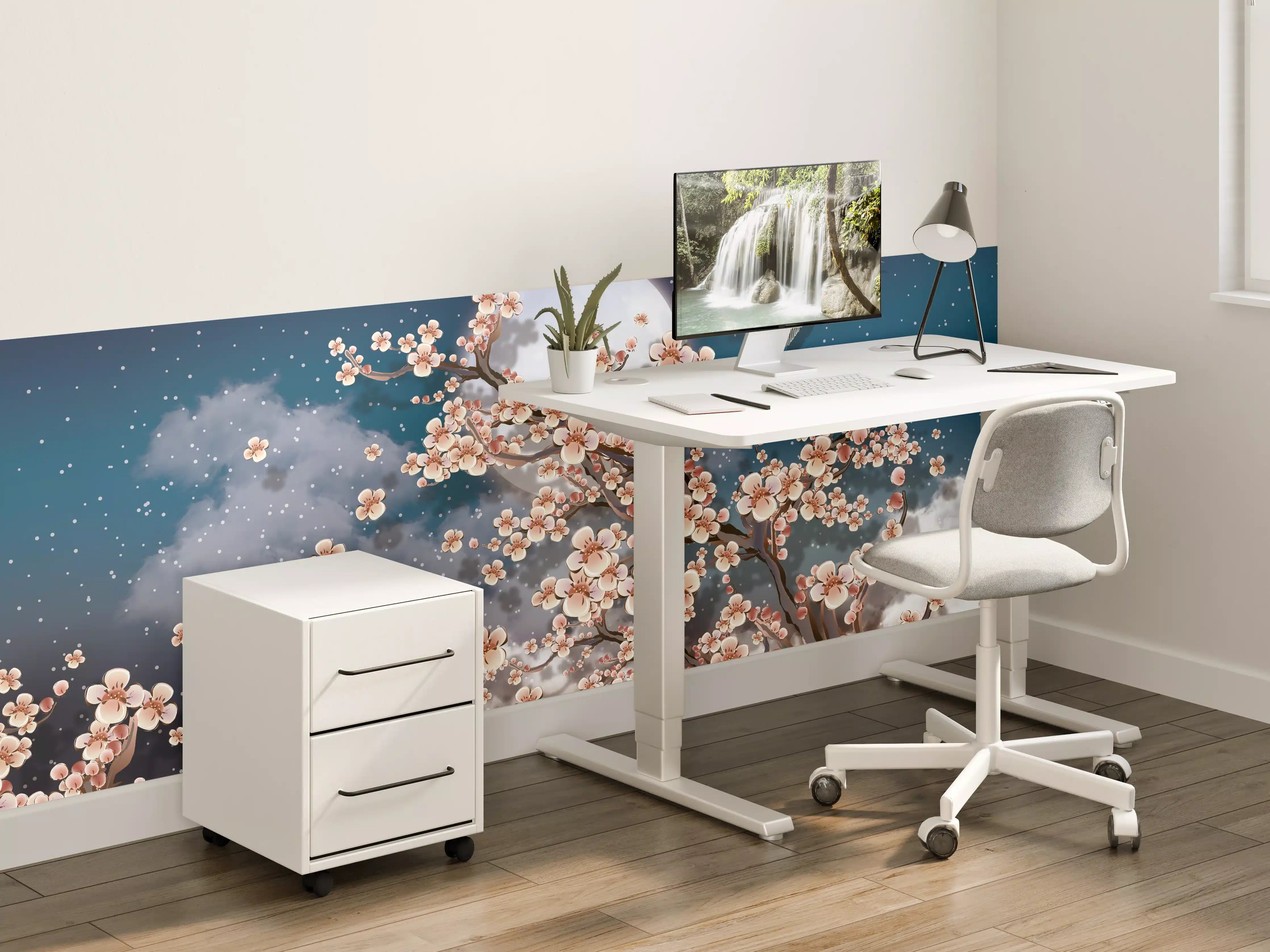 Kinderzimmer Wandgestaltung - Blumen und Vögel - Floral