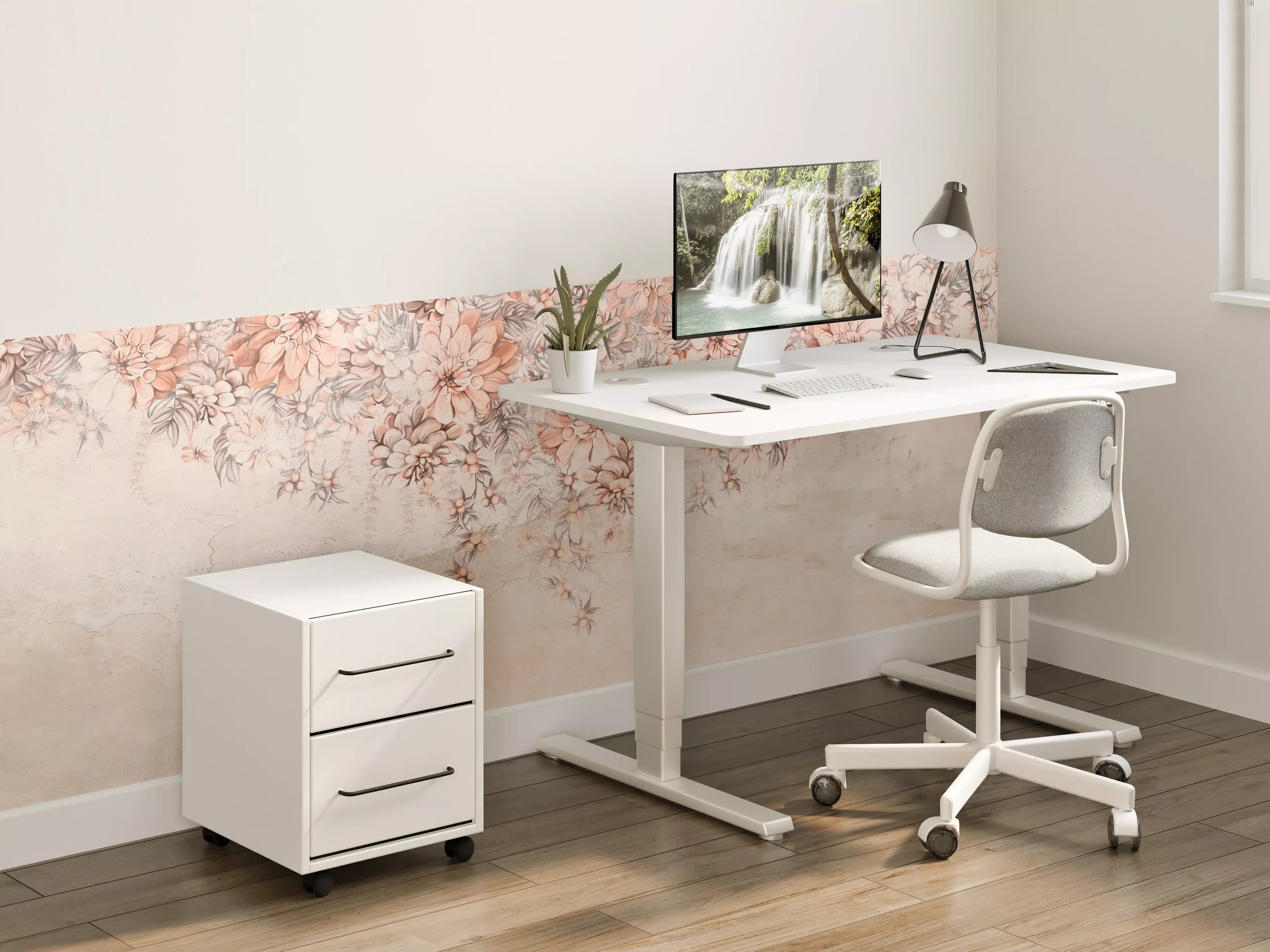 Kinderzimmer Wandgestaltung - Blumige Grunge Darstellung