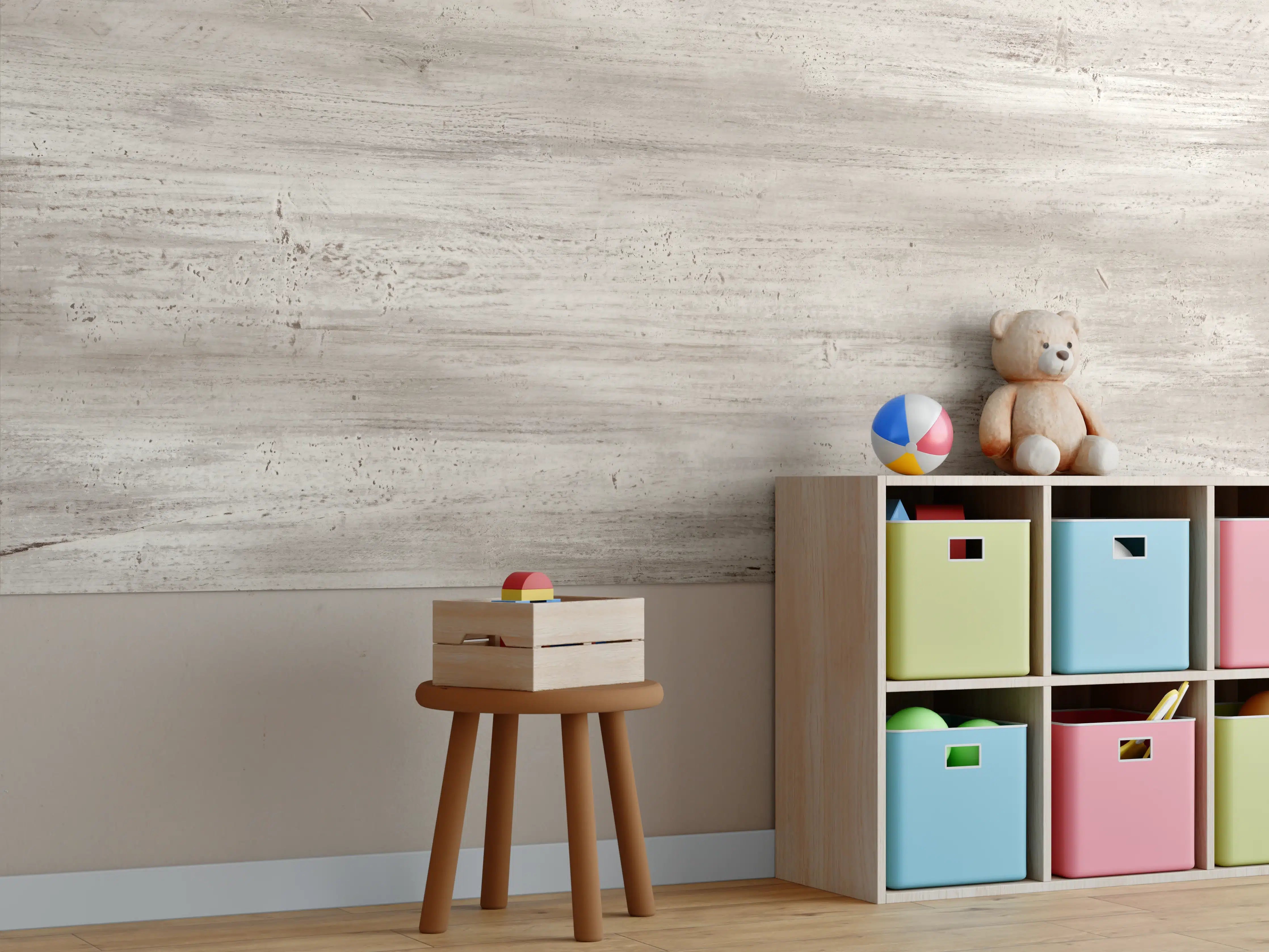Kinderzimmer Wandgestaltung - Bräunliche alte Holztextur