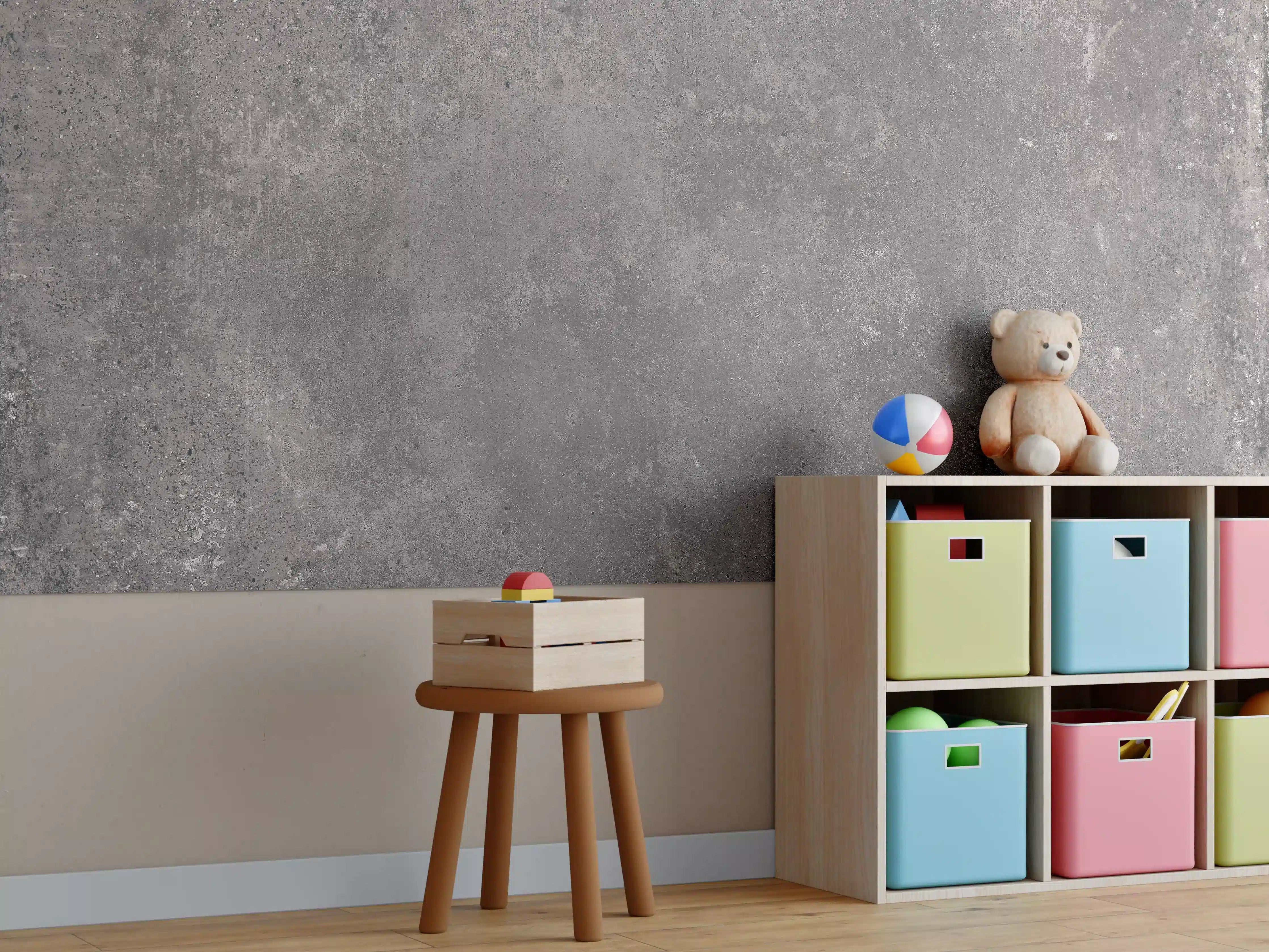 Kinderzimmer Wandgestaltung - Bräunliche luxuriöse Marmortextur