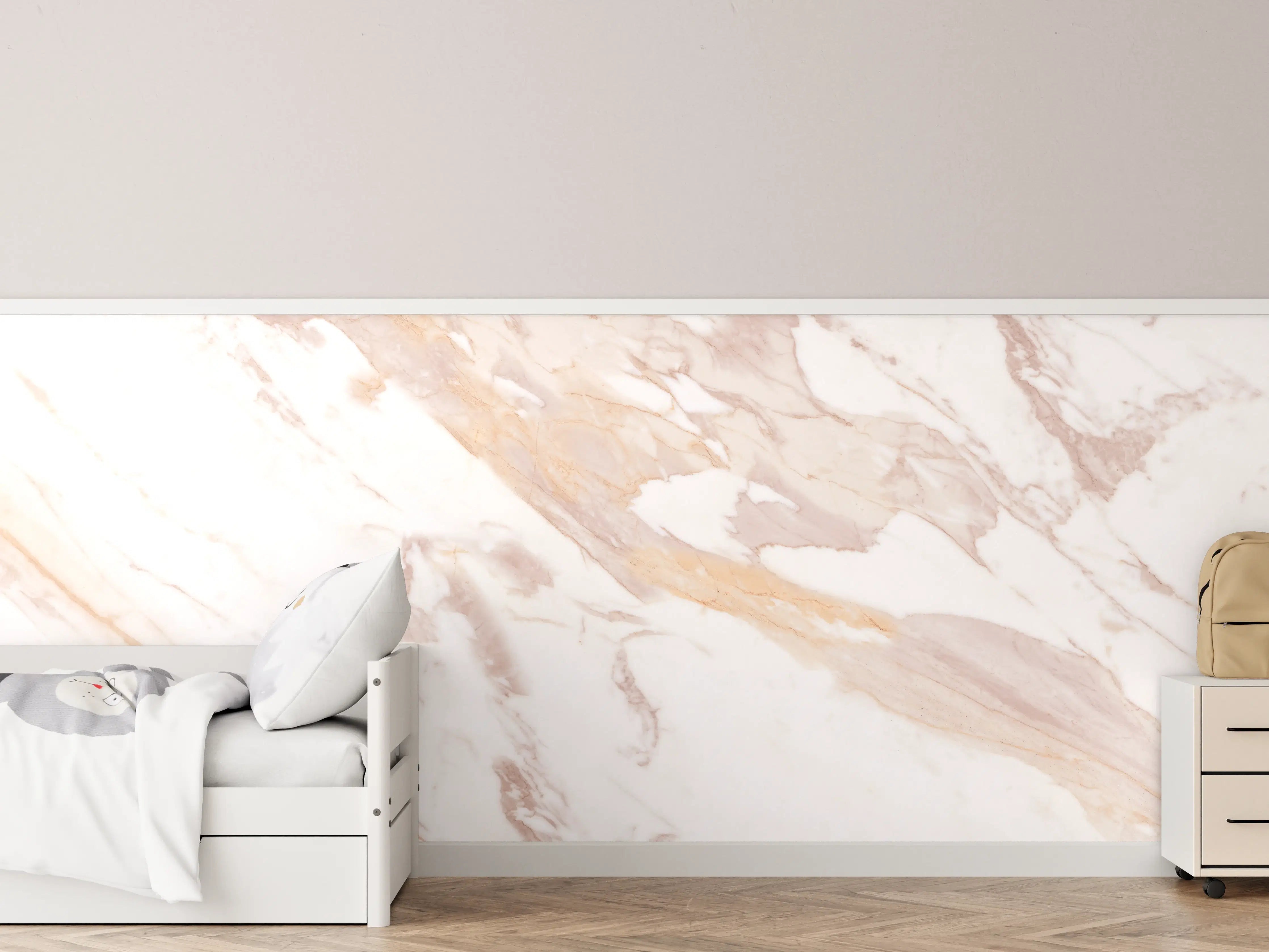 Kinderzimmer Wandgestaltung - Braun-beiger Marmor