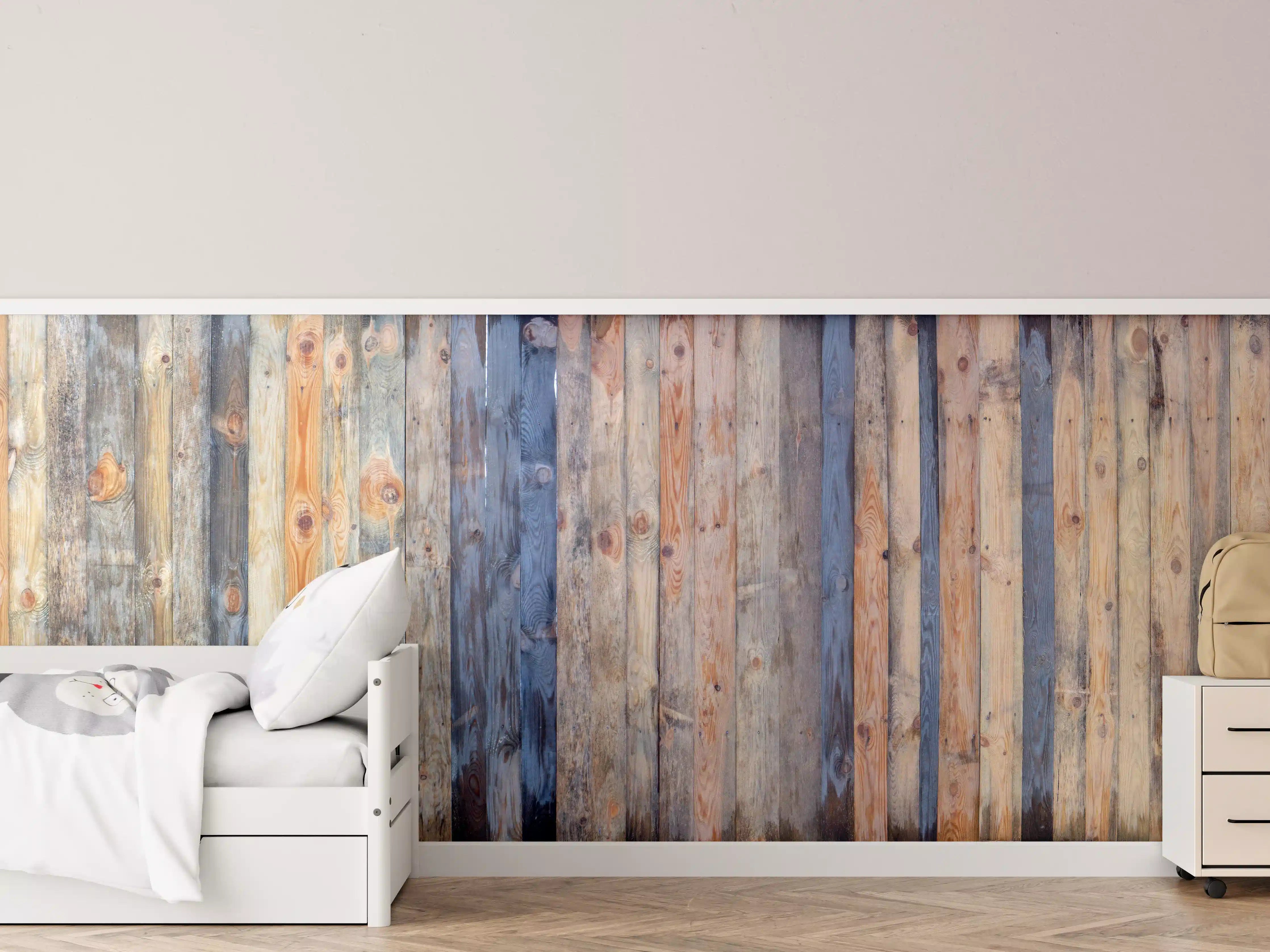 Kinderzimmer Wandgestaltung - Braune Holz Wandtextur