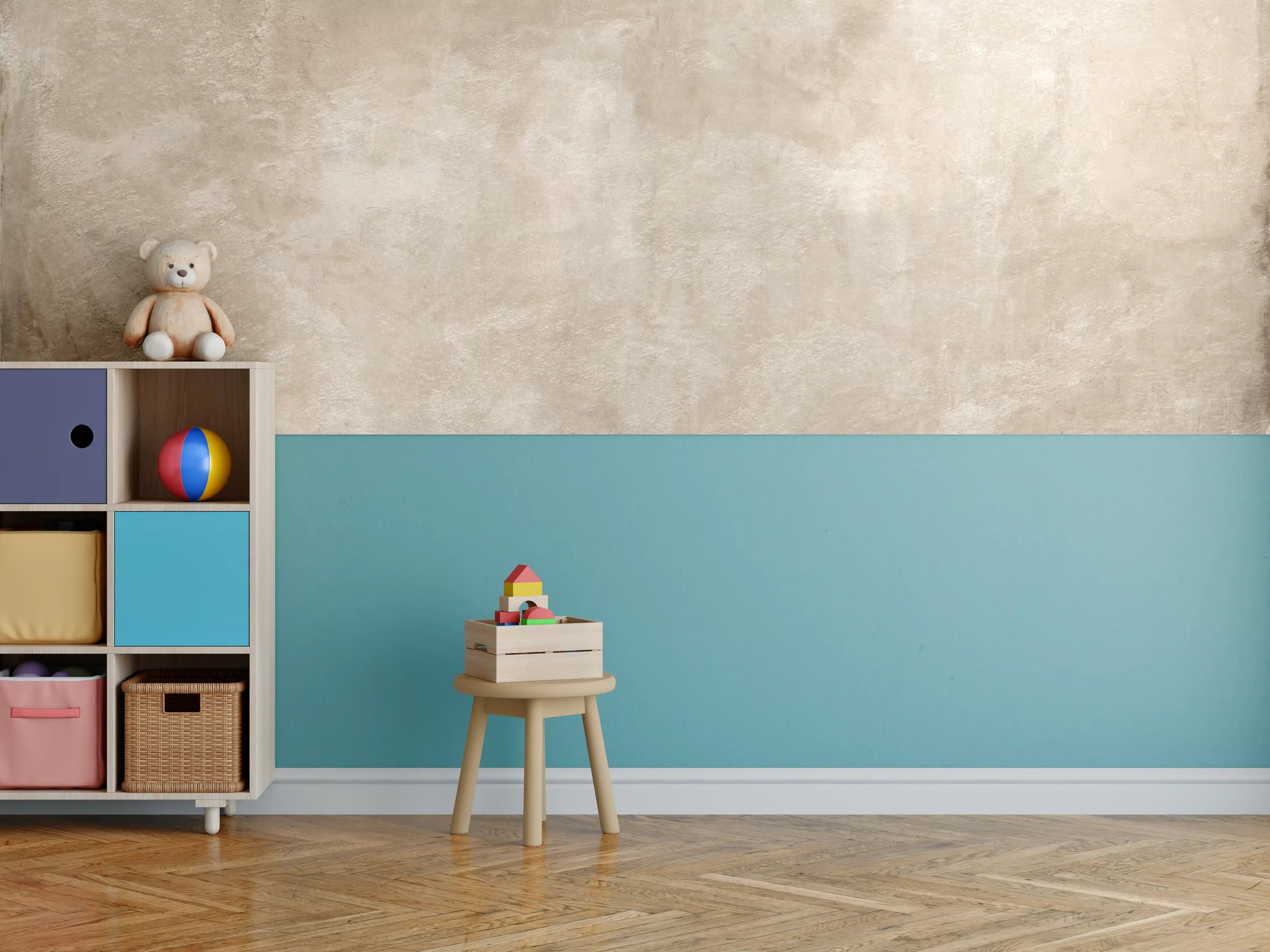 Kinderzimmer Wandgestaltung - Braune antike Zementwand