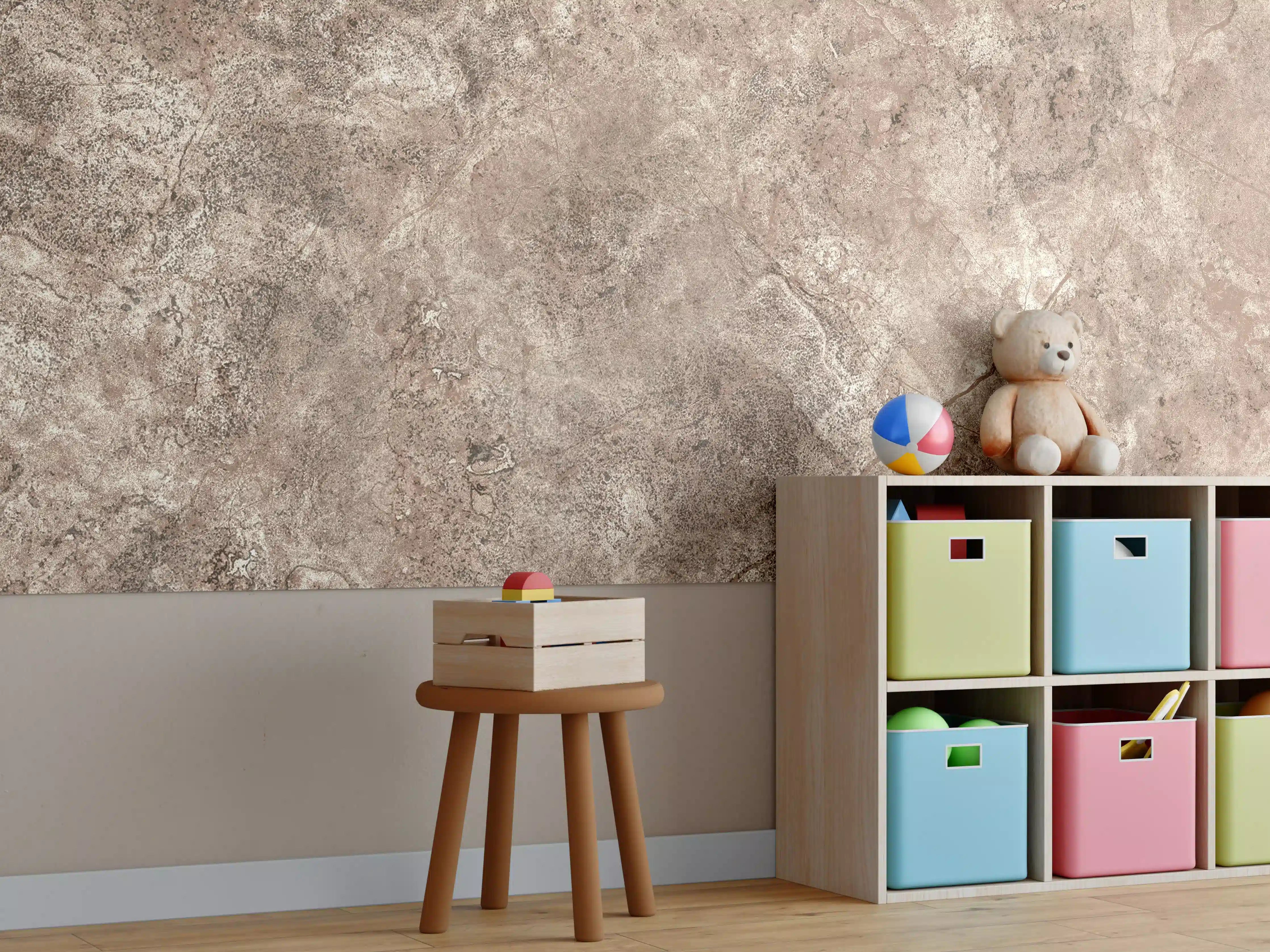 Kinderzimmer Wandgestaltung - Brauner alter Sandstein 1