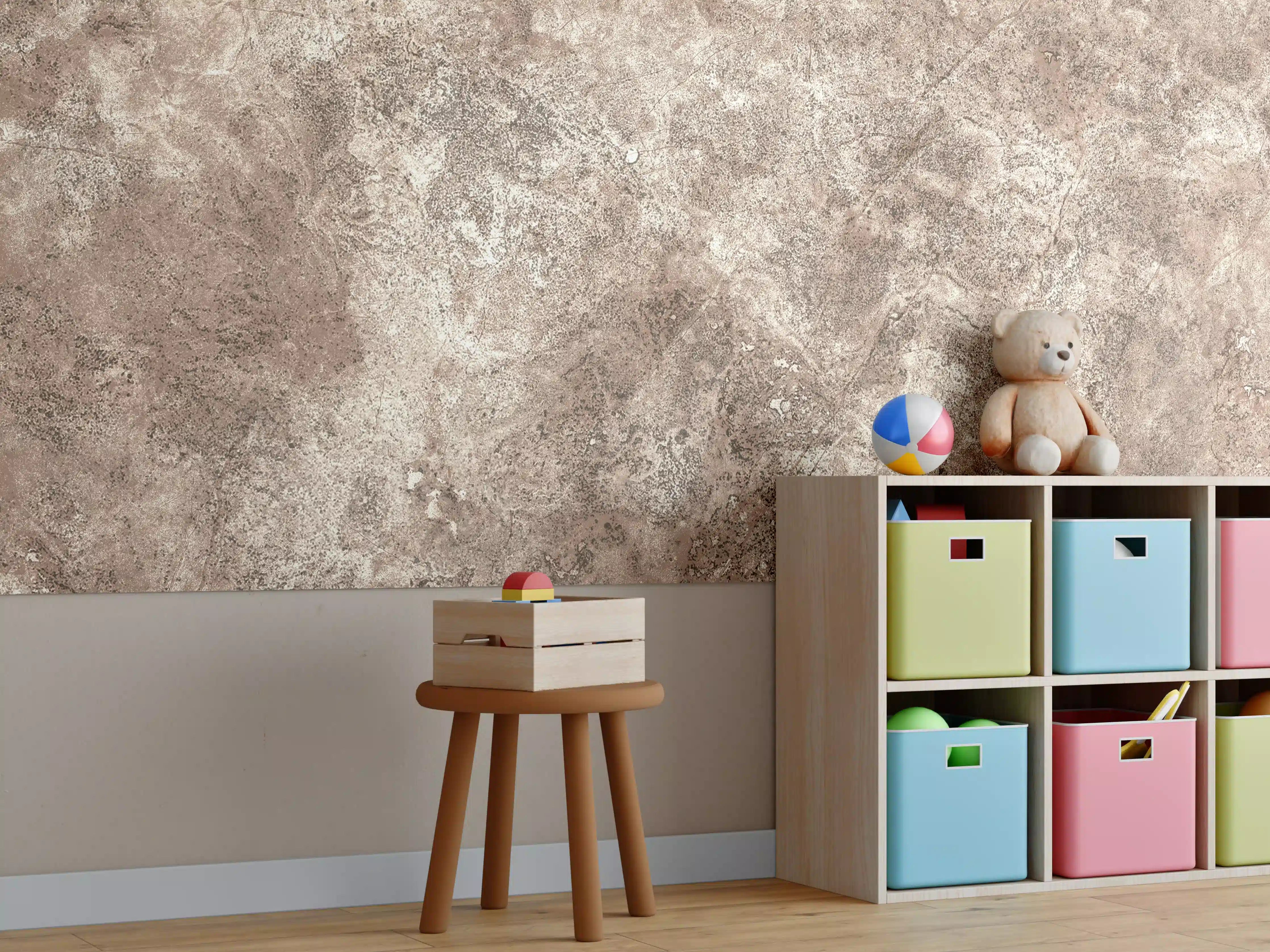 Kinderzimmer Wandgestaltung - Brauner alter Sandstein 2