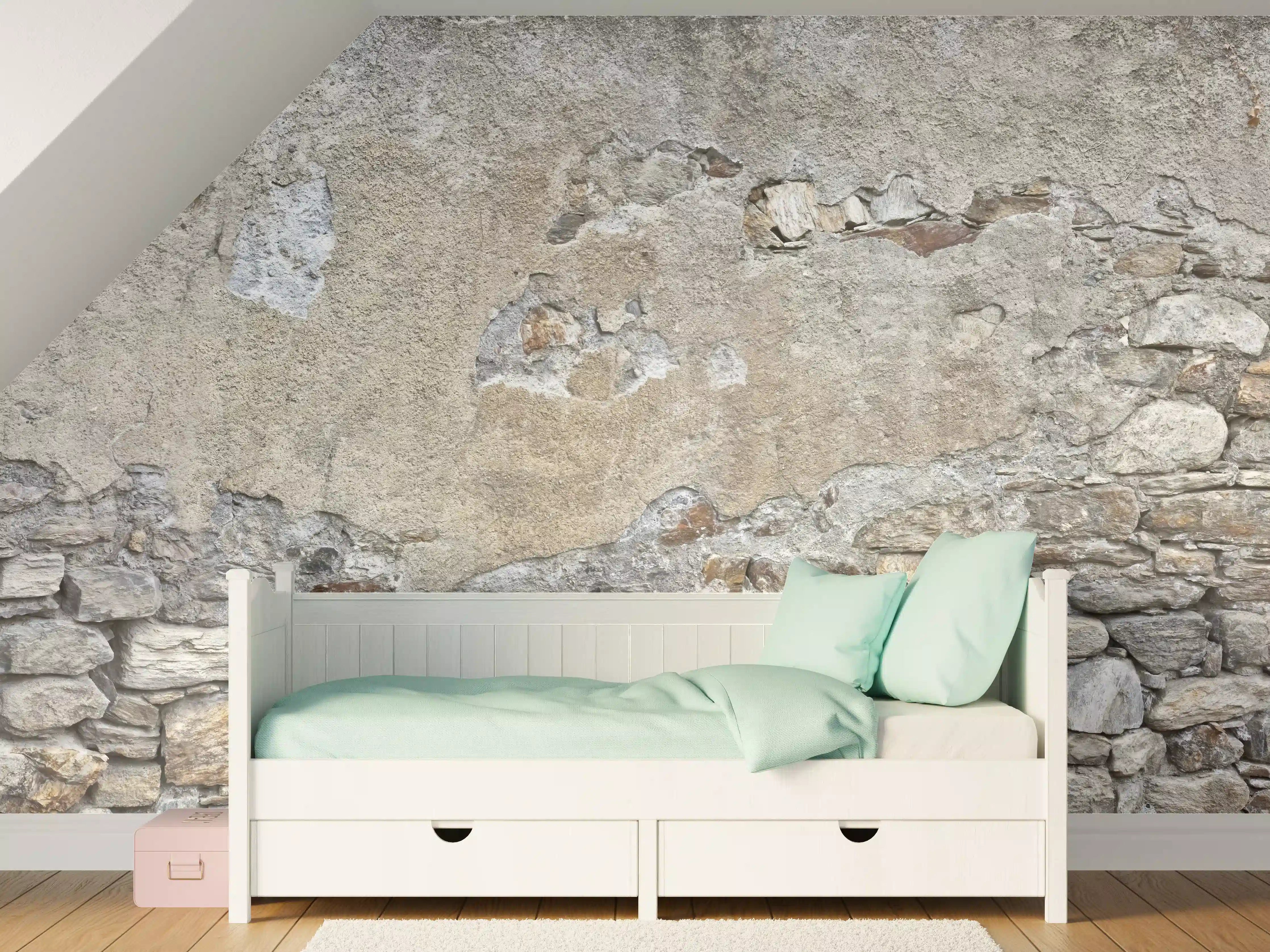 Kinderzimmer Wandgestaltung - Bröckelnde Hausmauer in Südtirol