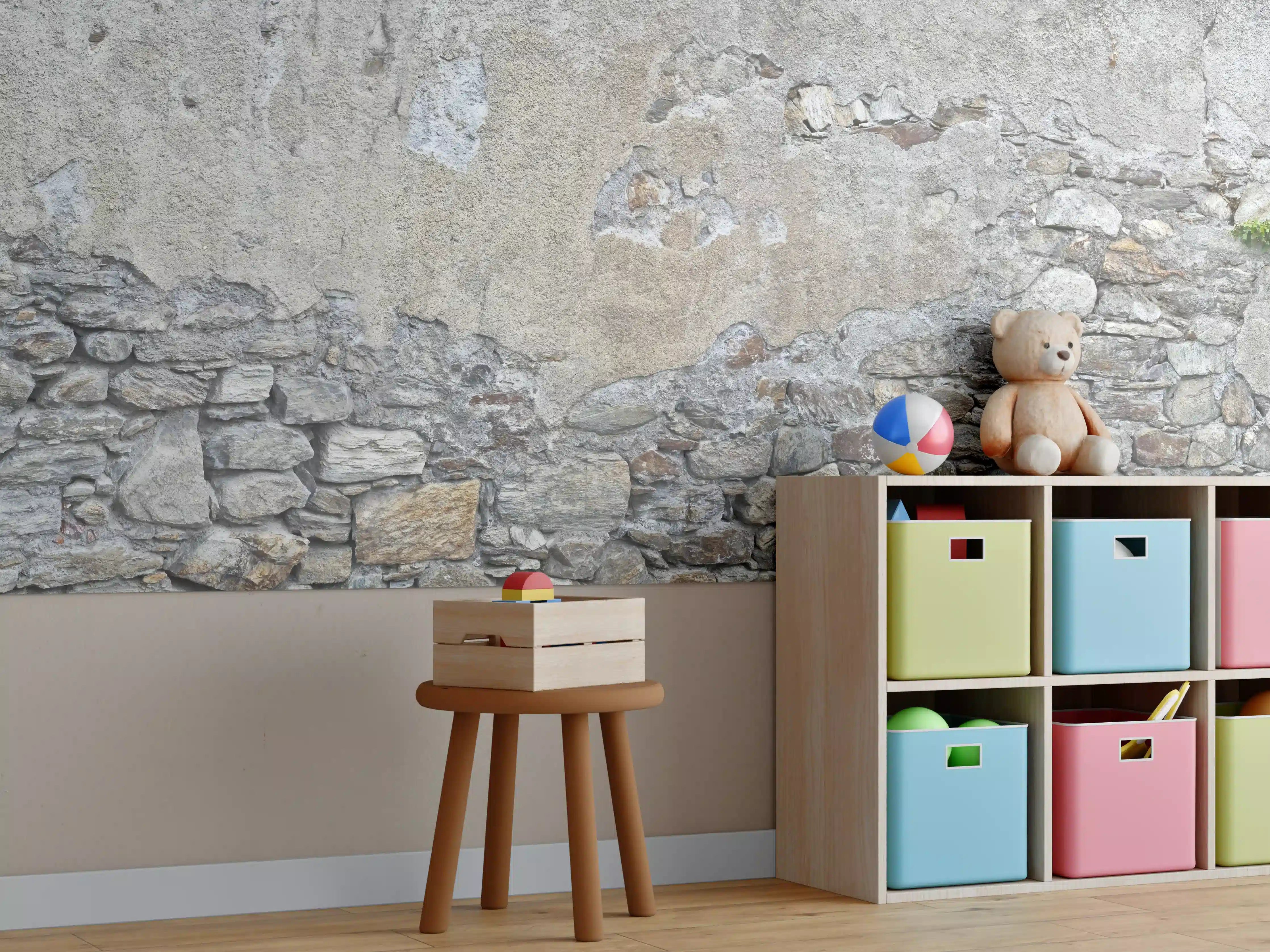 Kinderzimmer Wandgestaltung - Bröckelnde Hausmauer in Südtirol