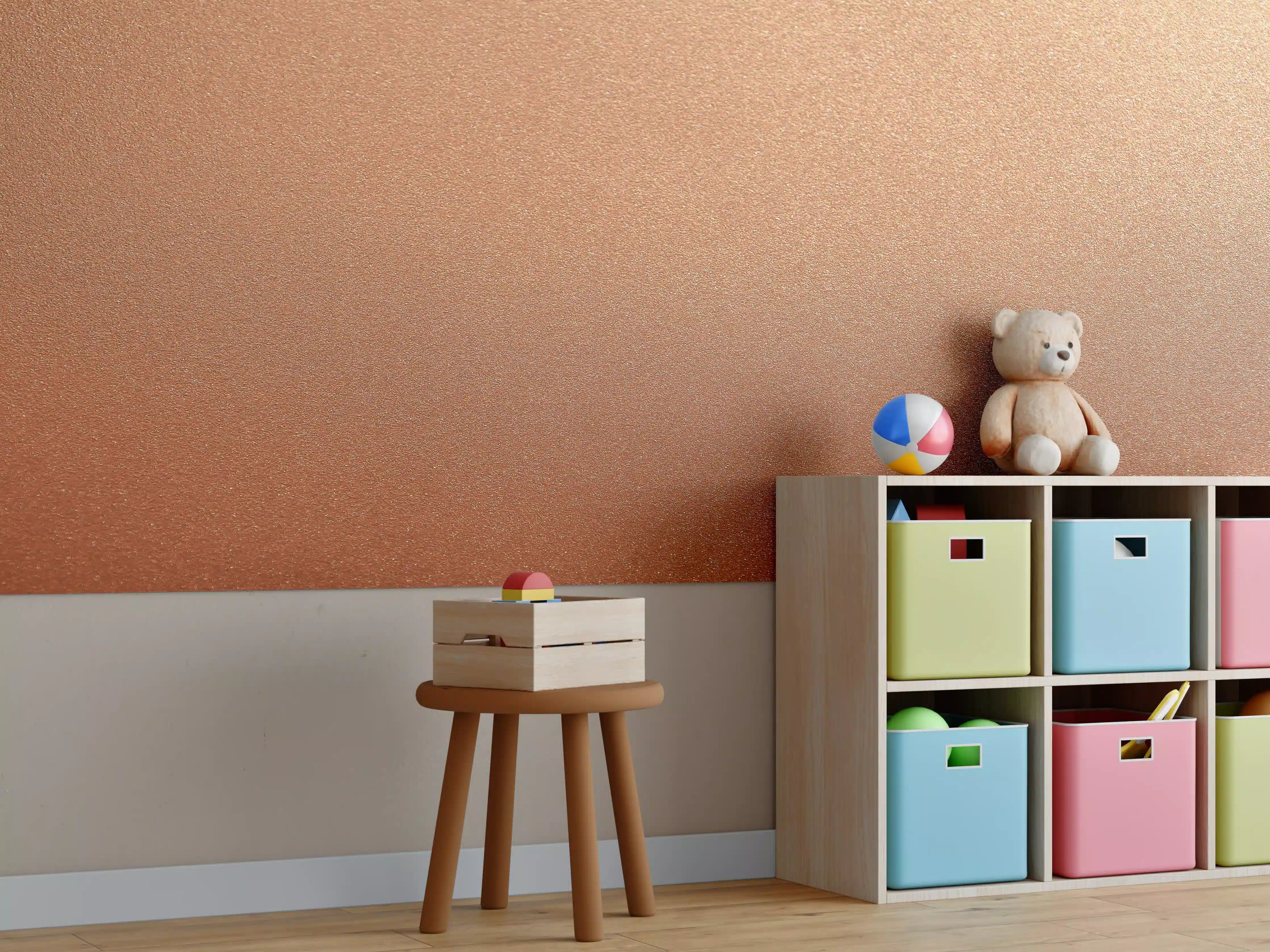 Kinderzimmer Wandgestaltung - Bronze Textur Panorama Hintergrund