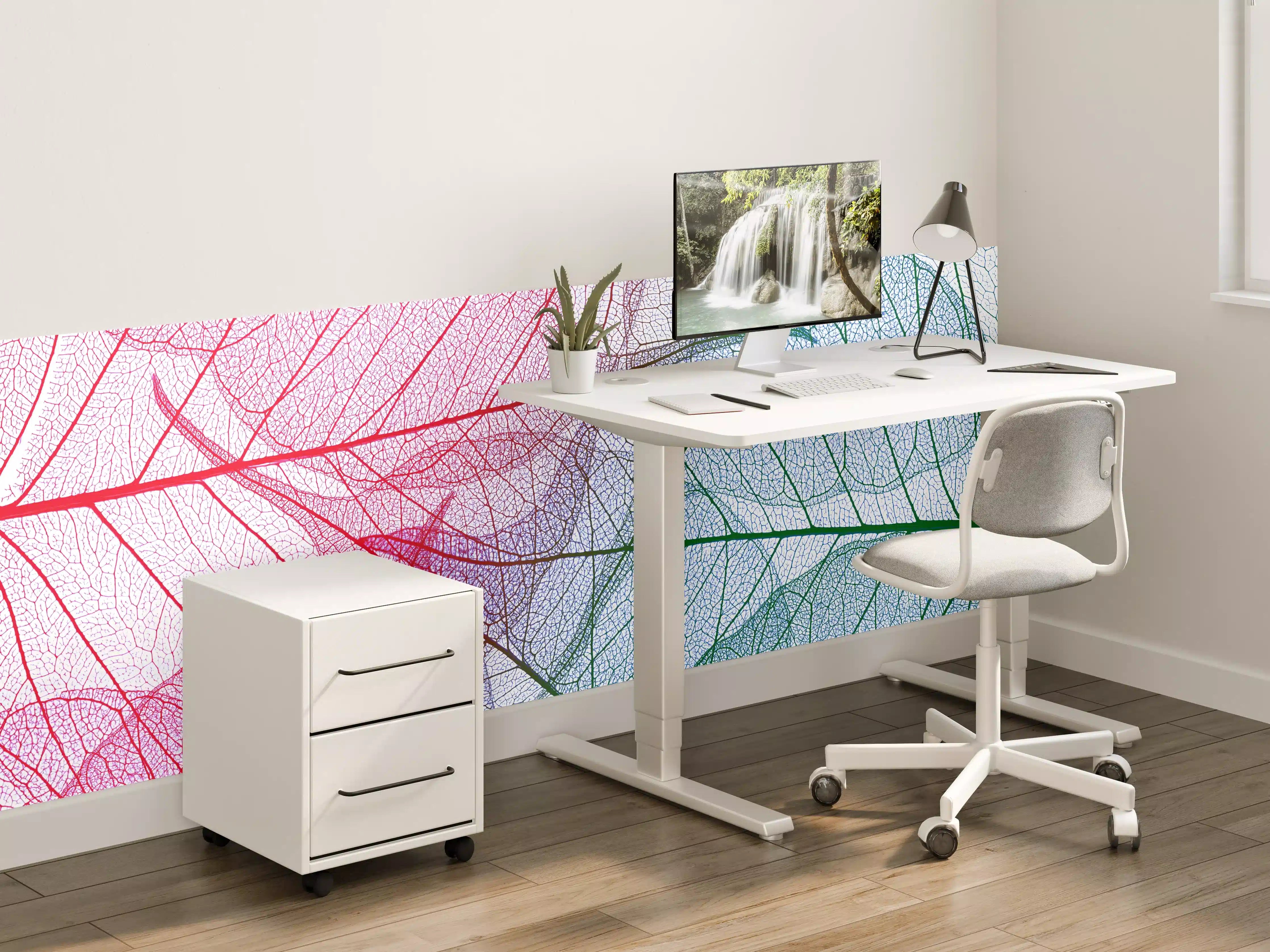 Kinderzimmer Wandgestaltung - Bunte Blattadern Textur