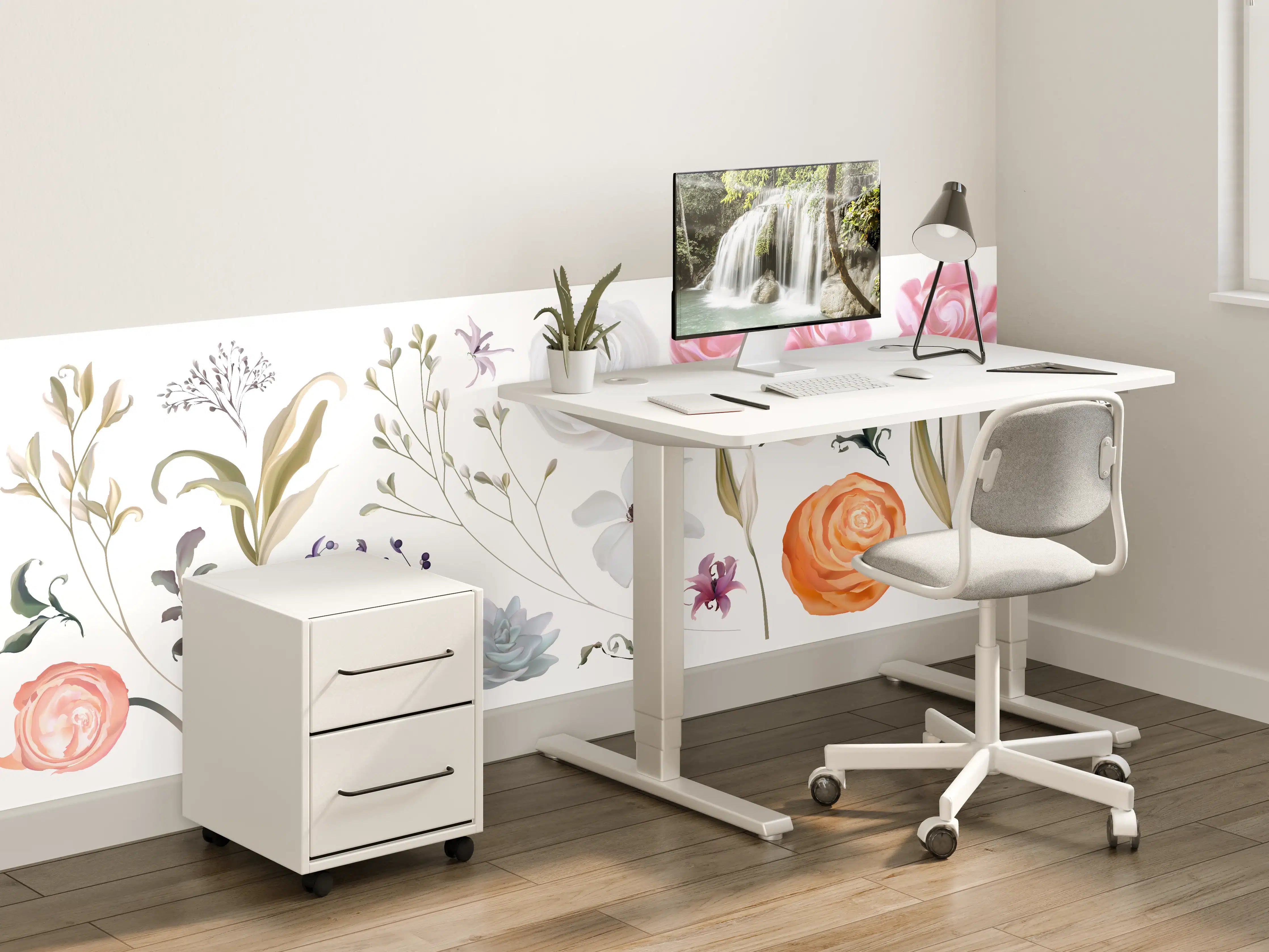 Kinderzimmer Wandgestaltung - Bunte Blumenillustrationen Set