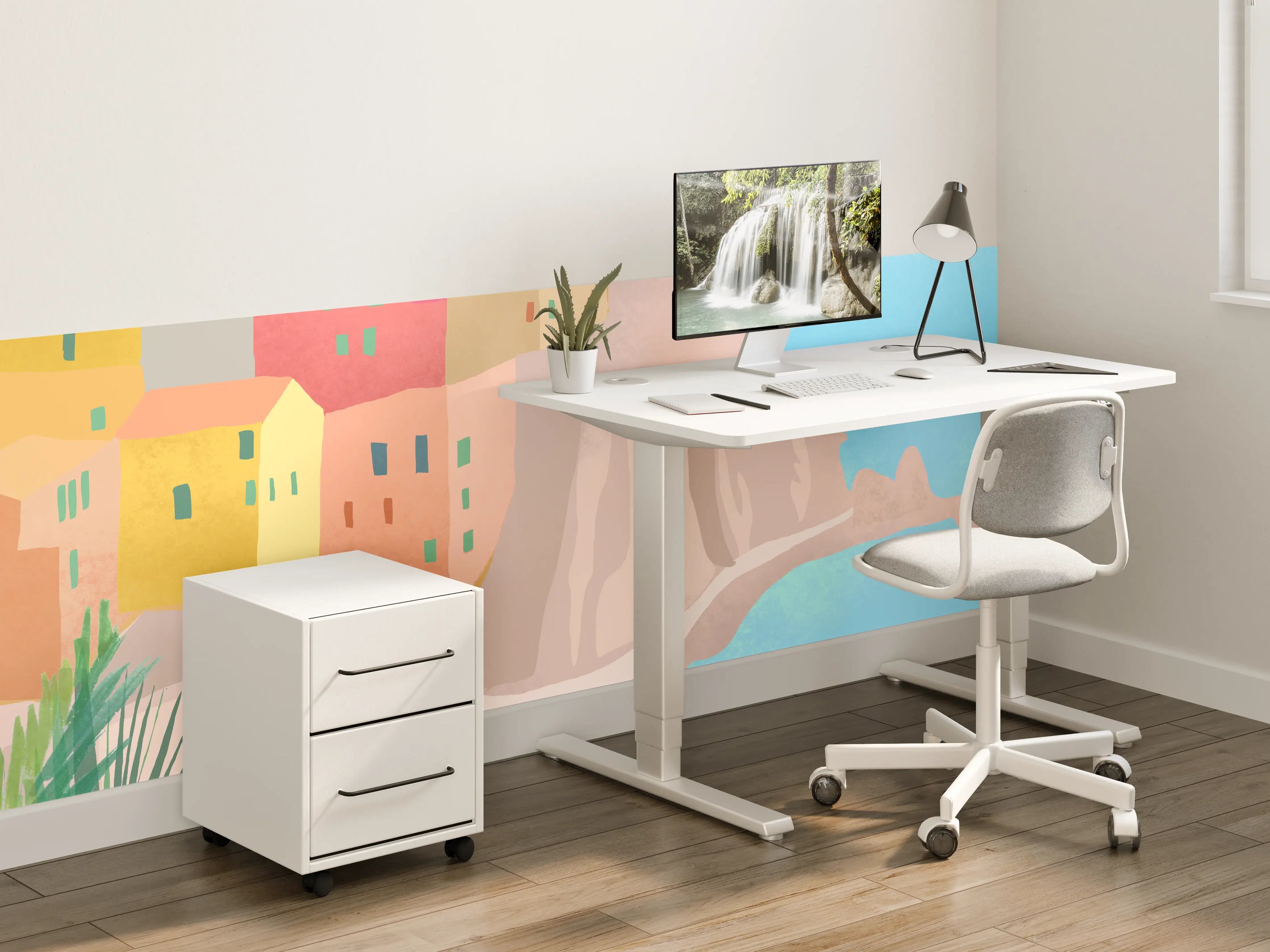 Kinderzimmer Wandgestaltung - Bunte Cinque Terre Illustration