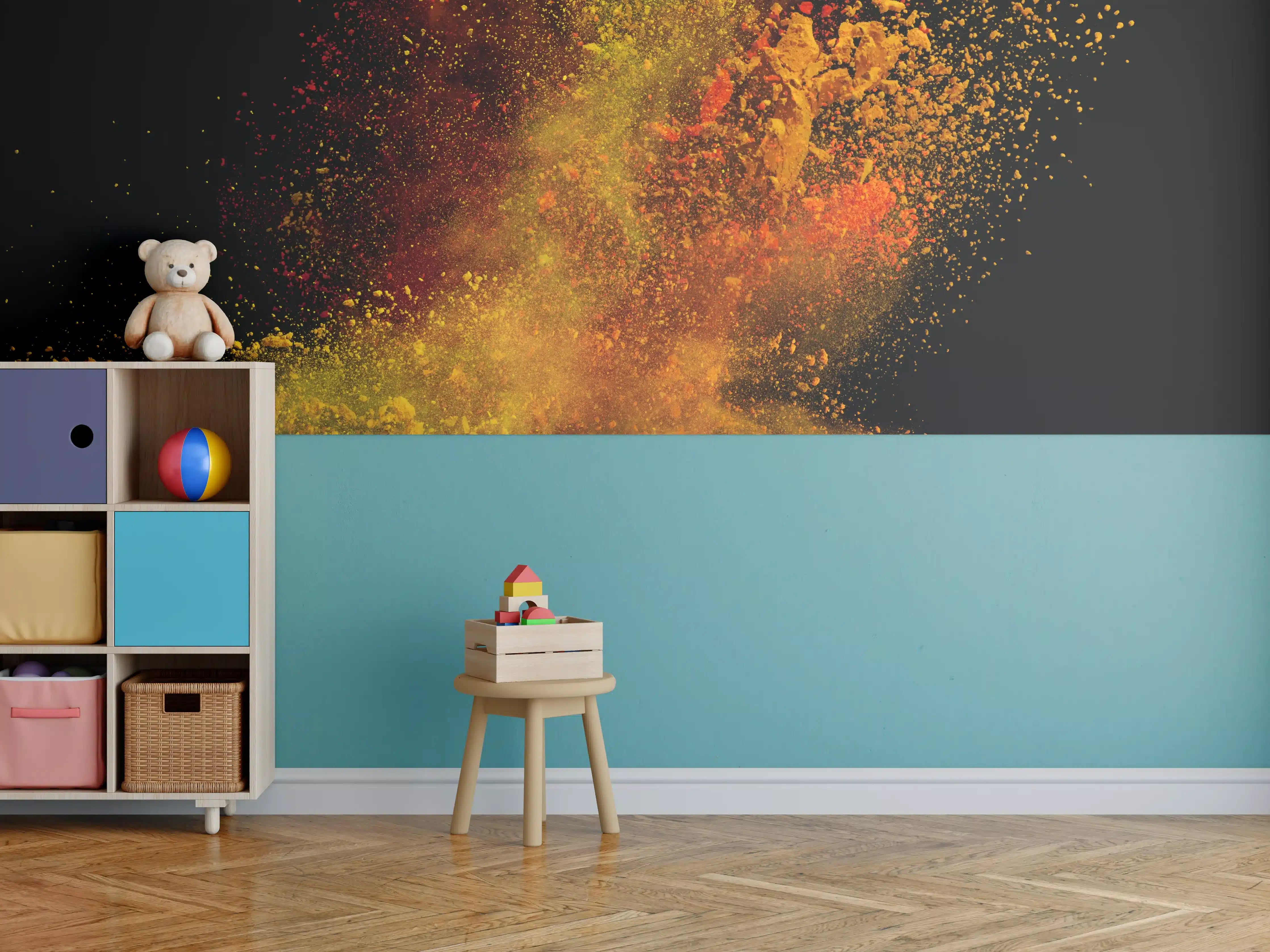 Kinderzimmer Wandgestaltung - Bunte Farbexplosion