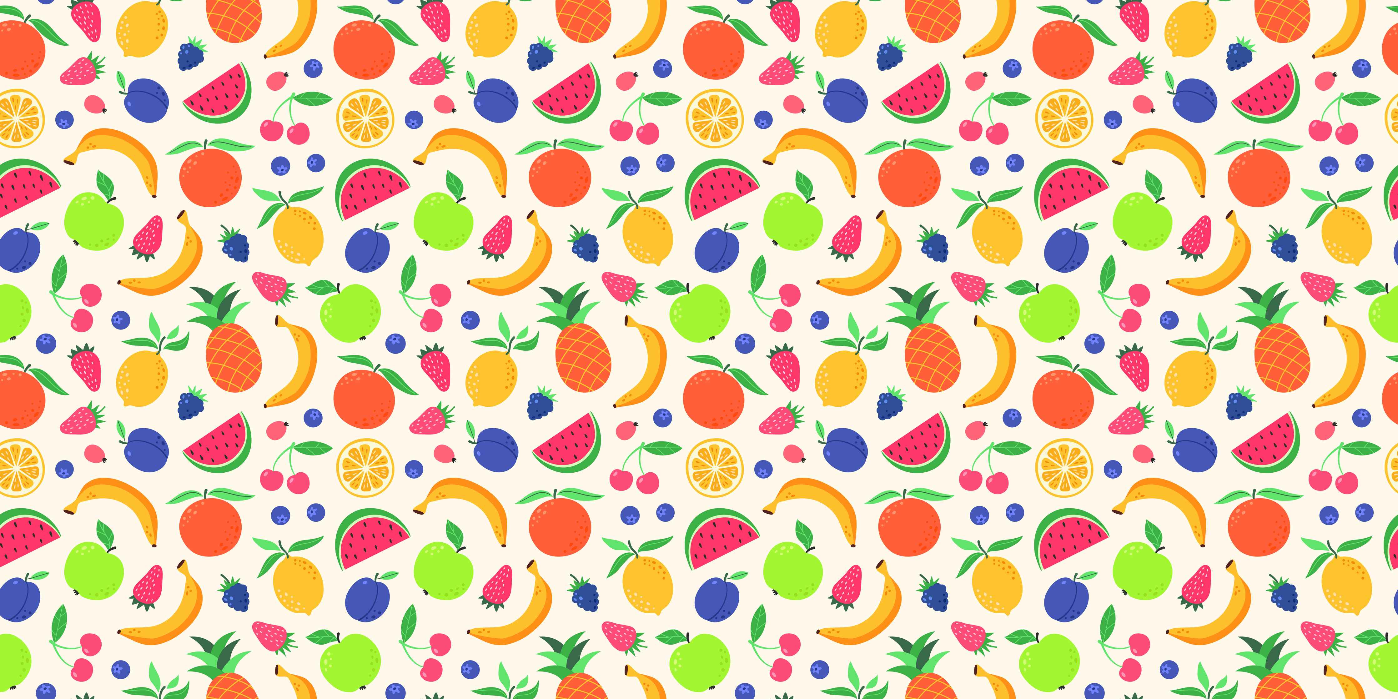 Kinderzimmer Wandgestaltung-Bunte Fruchtauswahl in fröhlichen Farben