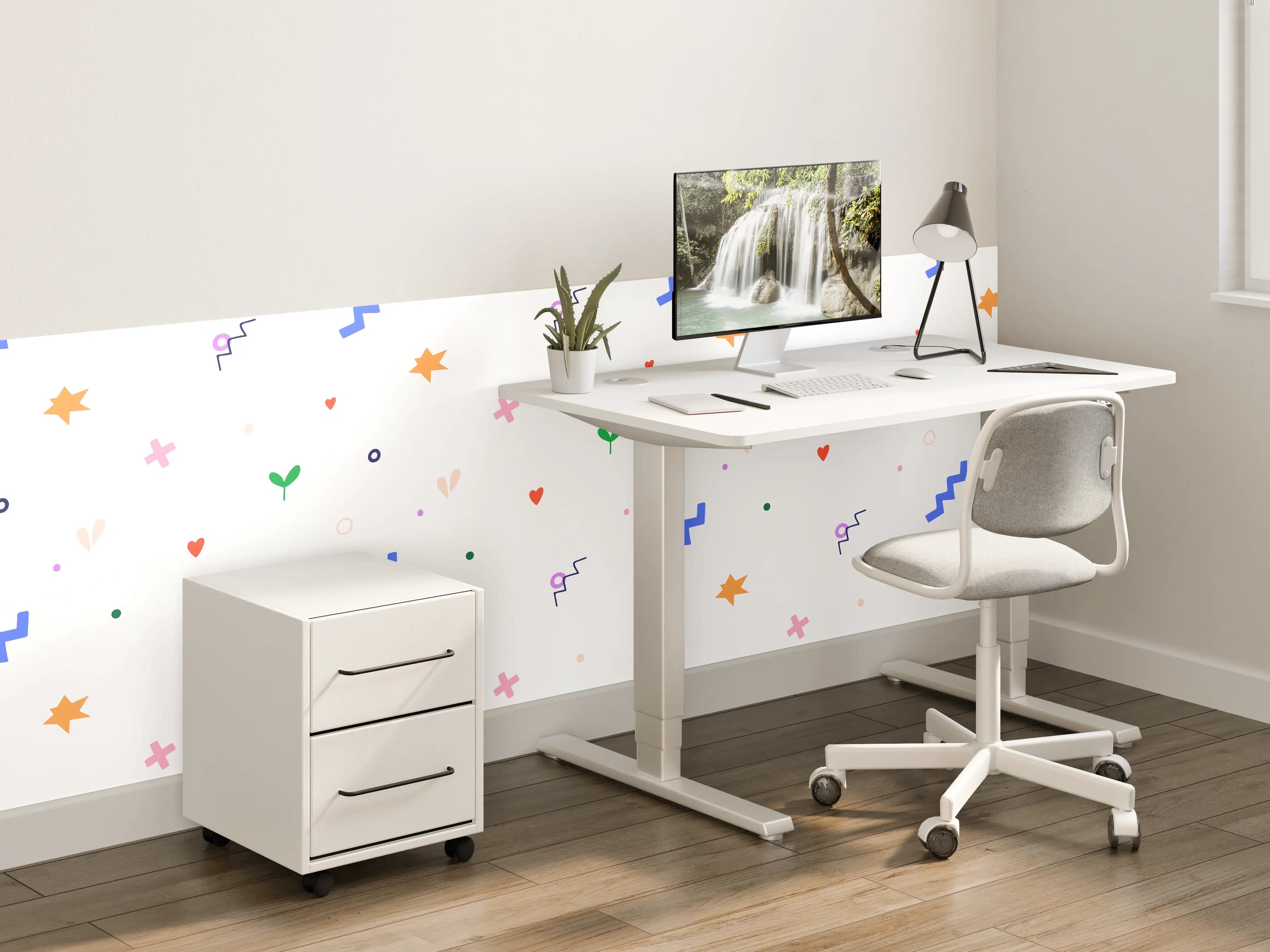 Kinderzimmer Wandgestaltung - Bunte Konfetti-Textur mit Pastellfarben