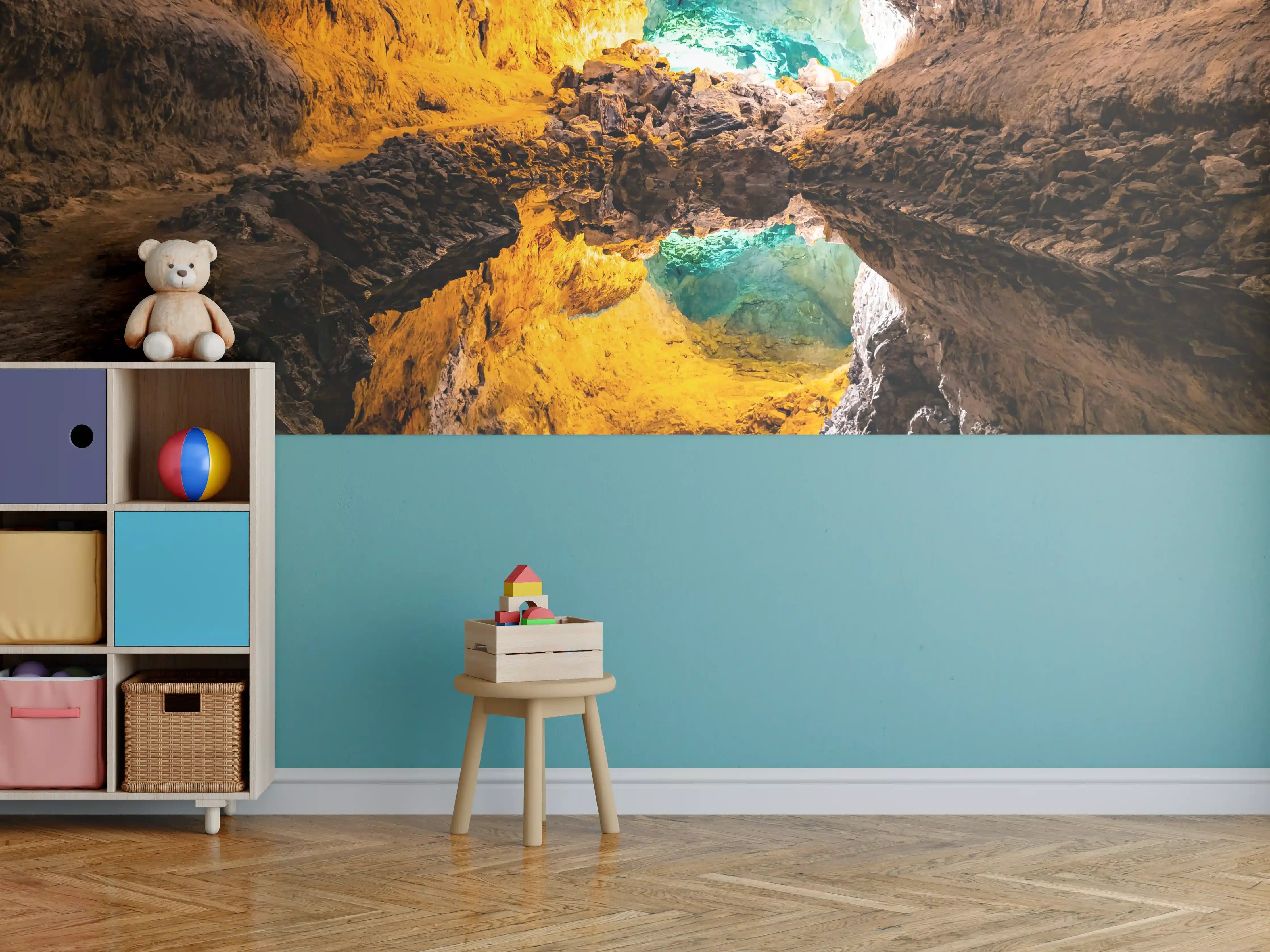 Kinderzimmer Wandgestaltung - Bunte Lavaröhre in Spanien
