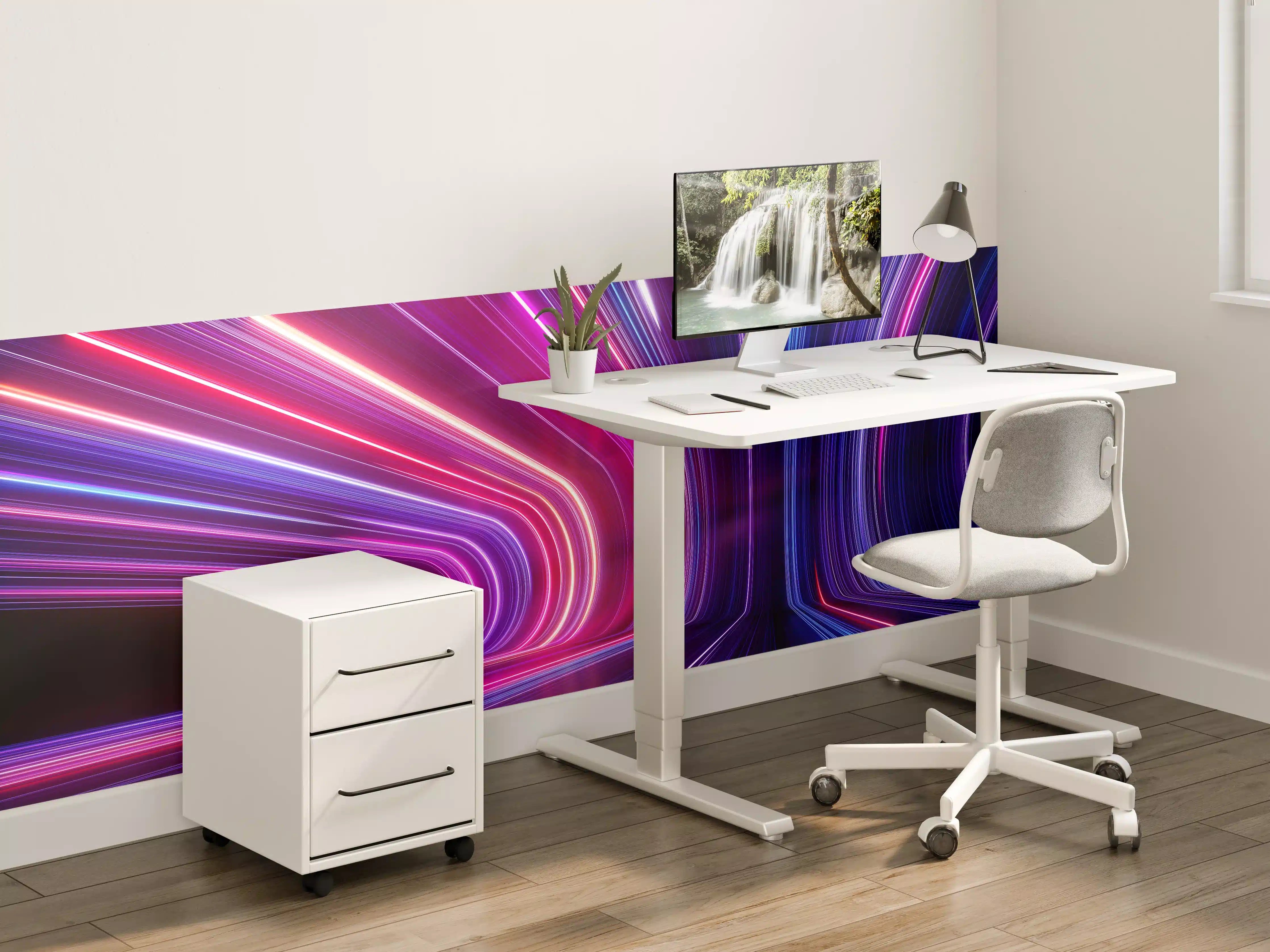 Kinderzimmer Wandgestaltung - Bunte Lichtstrahlen in dunklem Tunnel