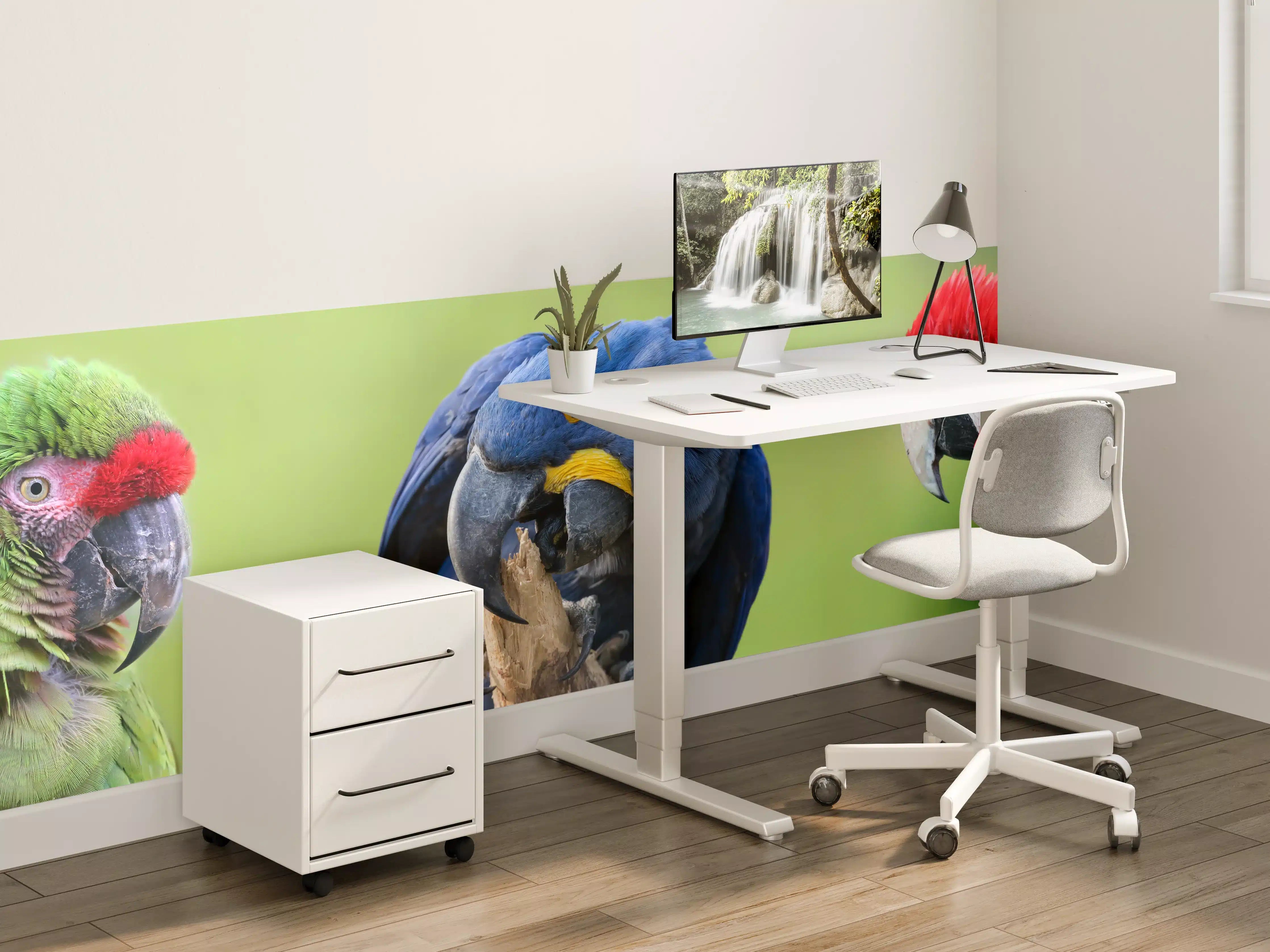 Kinderzimmer Wandgestaltung - Bunte Papageienvielfalt in freier Natur