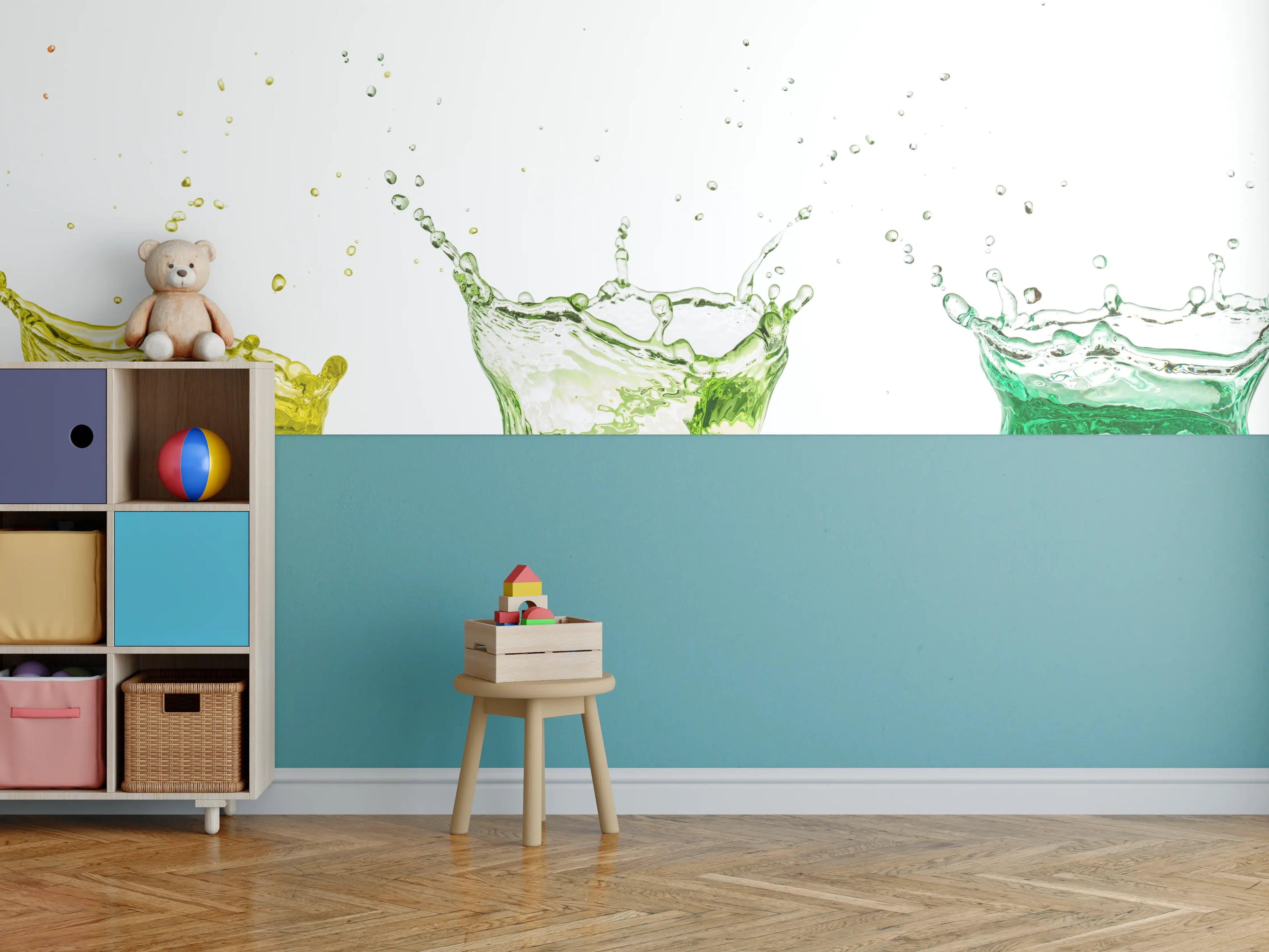 Kinderzimmer Wandgestaltung - Bunte Wasserspritzer