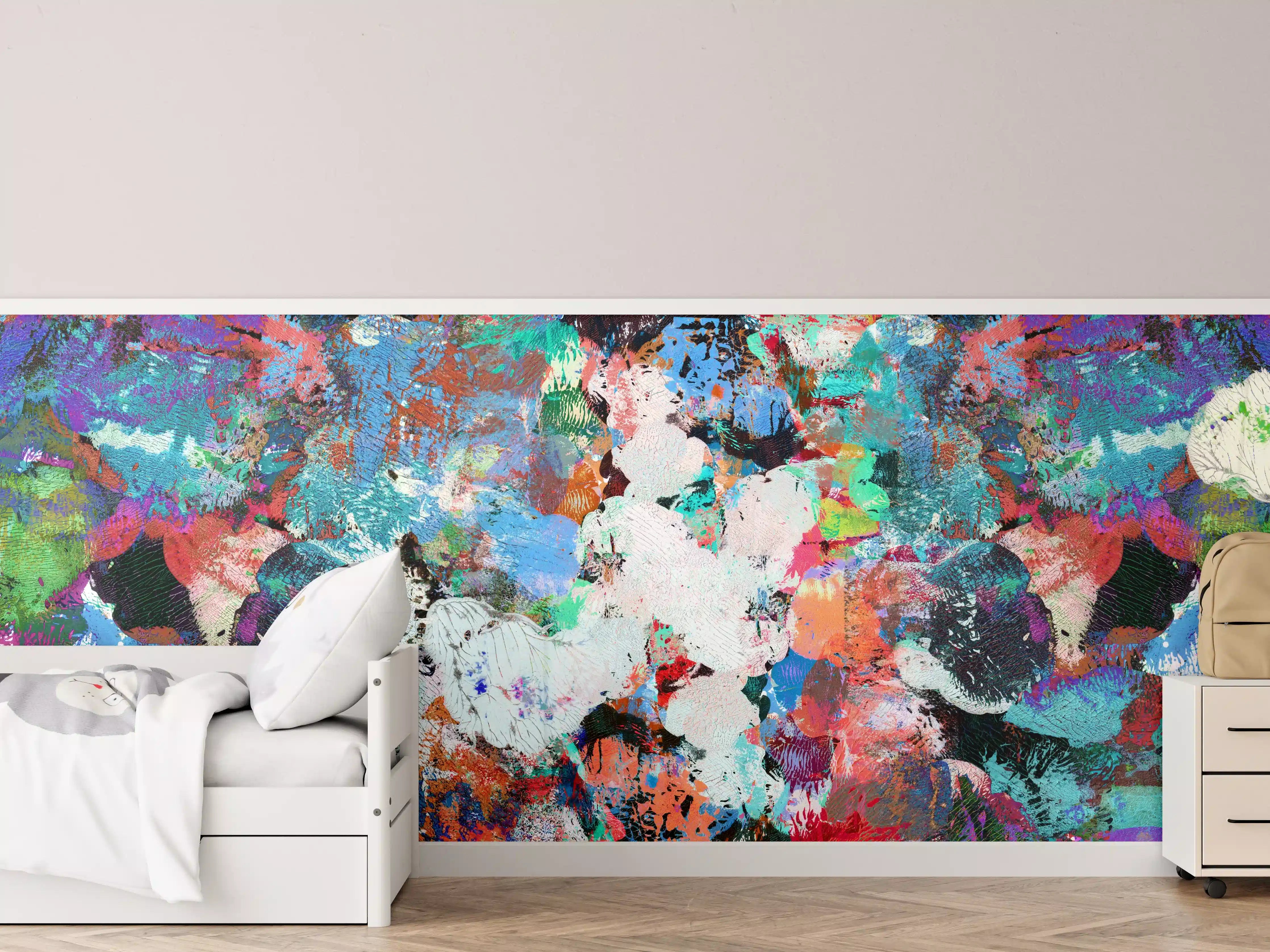 Kinderzimmer Wandgestaltung - Bunte lebendige Kunst