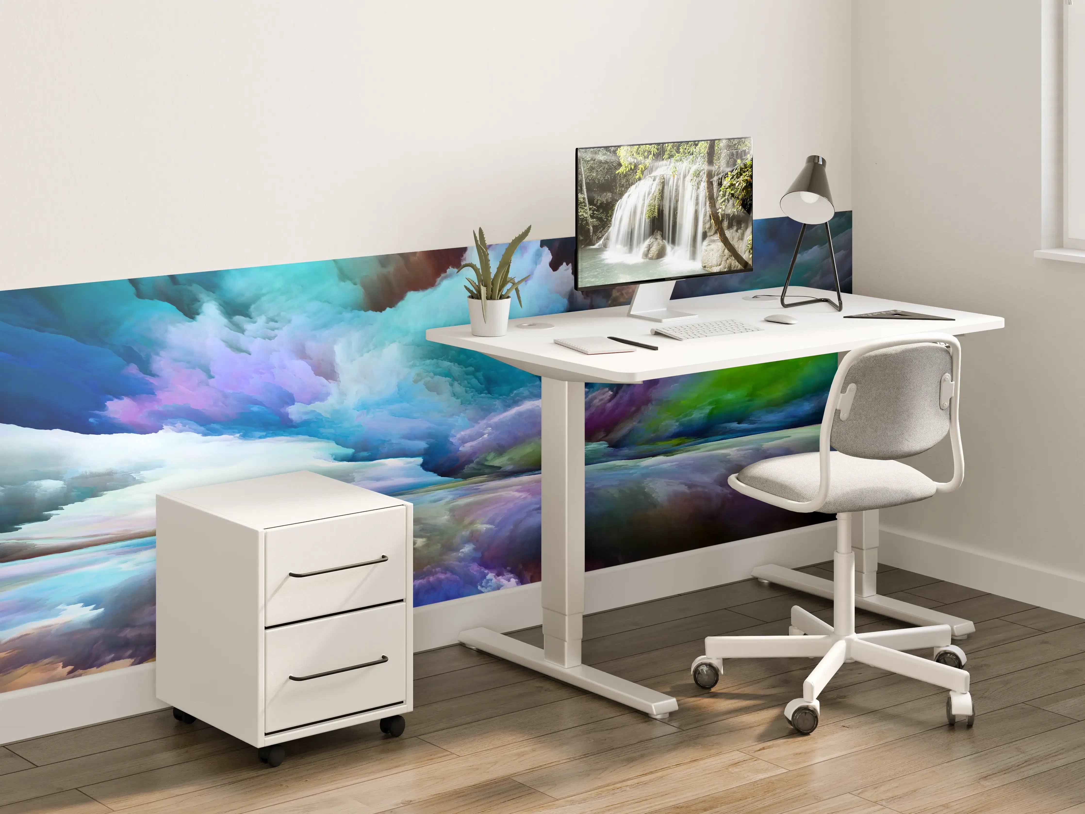 Kinderzimmer Wandgestaltung - Bunter Fantasy Himmel