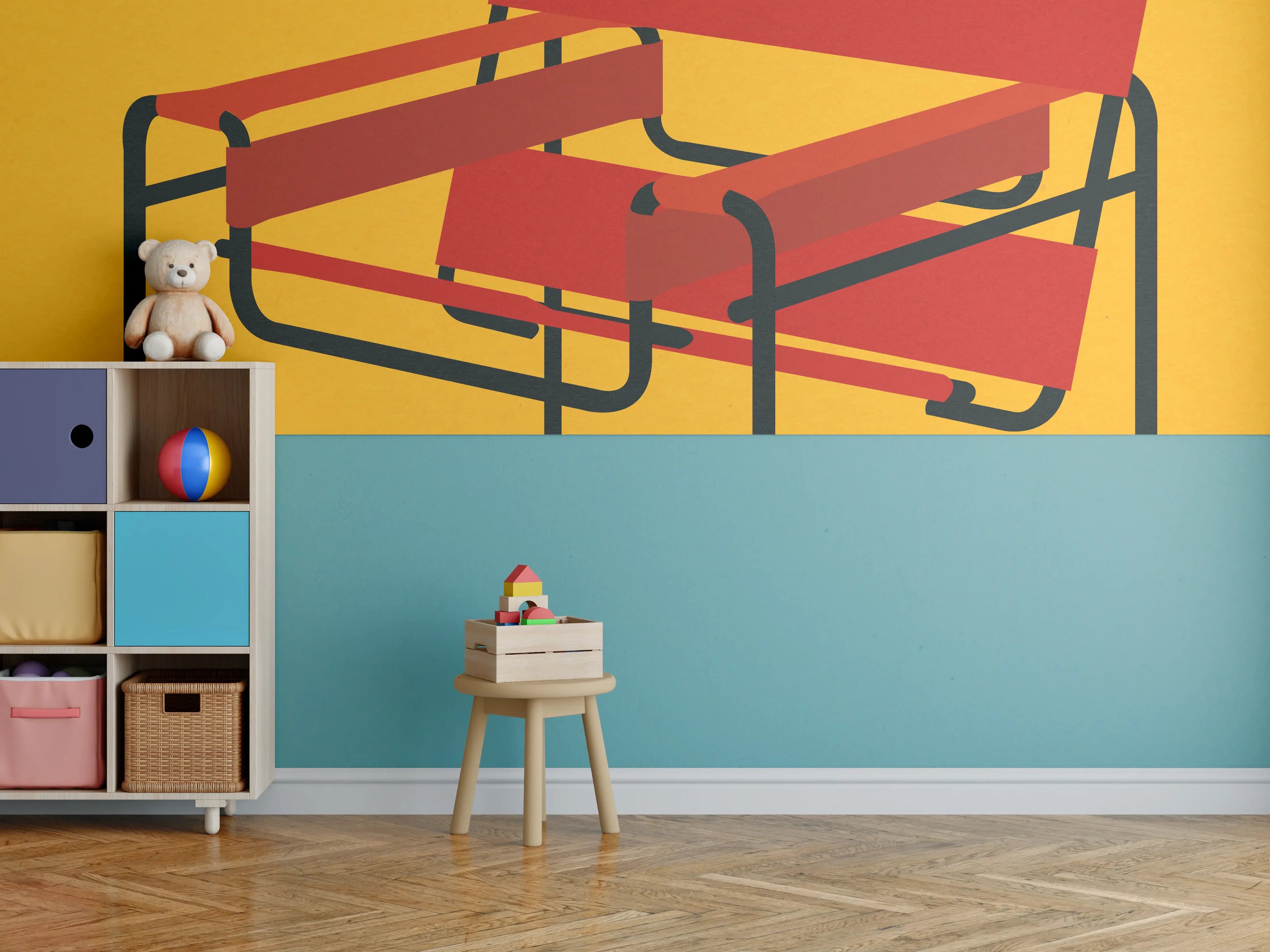 Kinderzimmer Wandgestaltung - Bunter Wassily Chair Poster