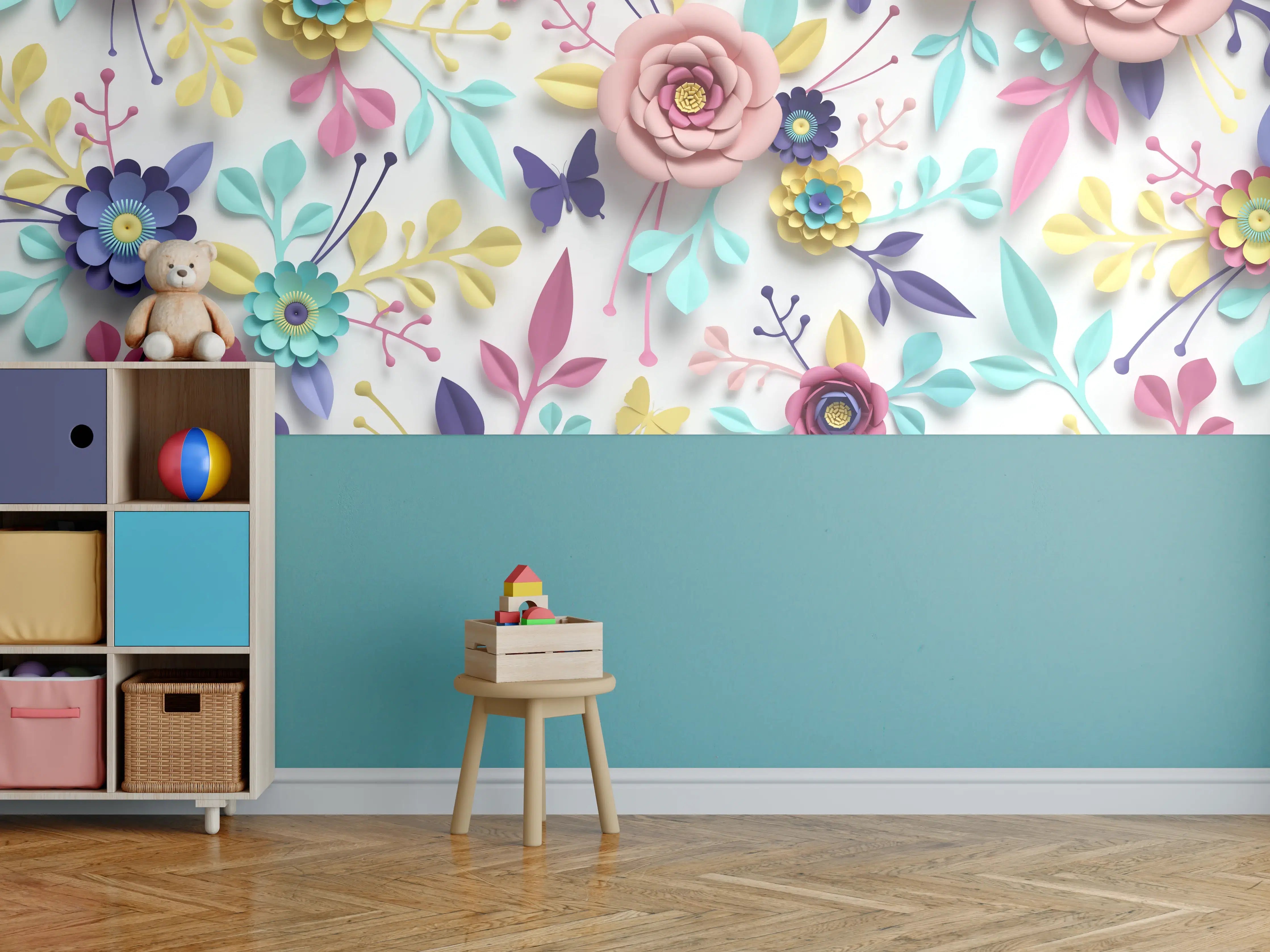 Kinderzimmer Wandgestaltung - Buntes Design - Textur