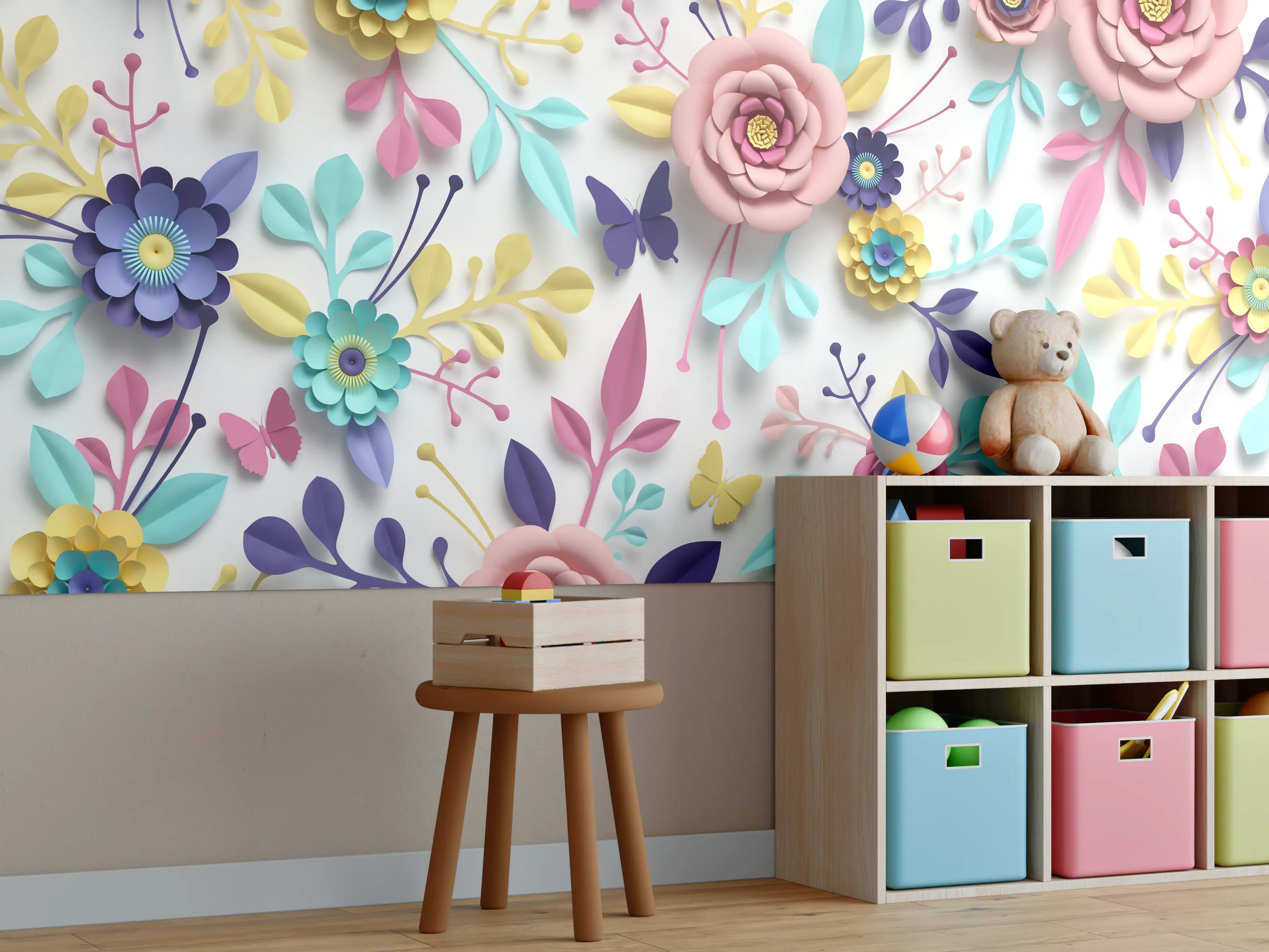 Kinderzimmer Wandgestaltung - Buntes Design - Textur