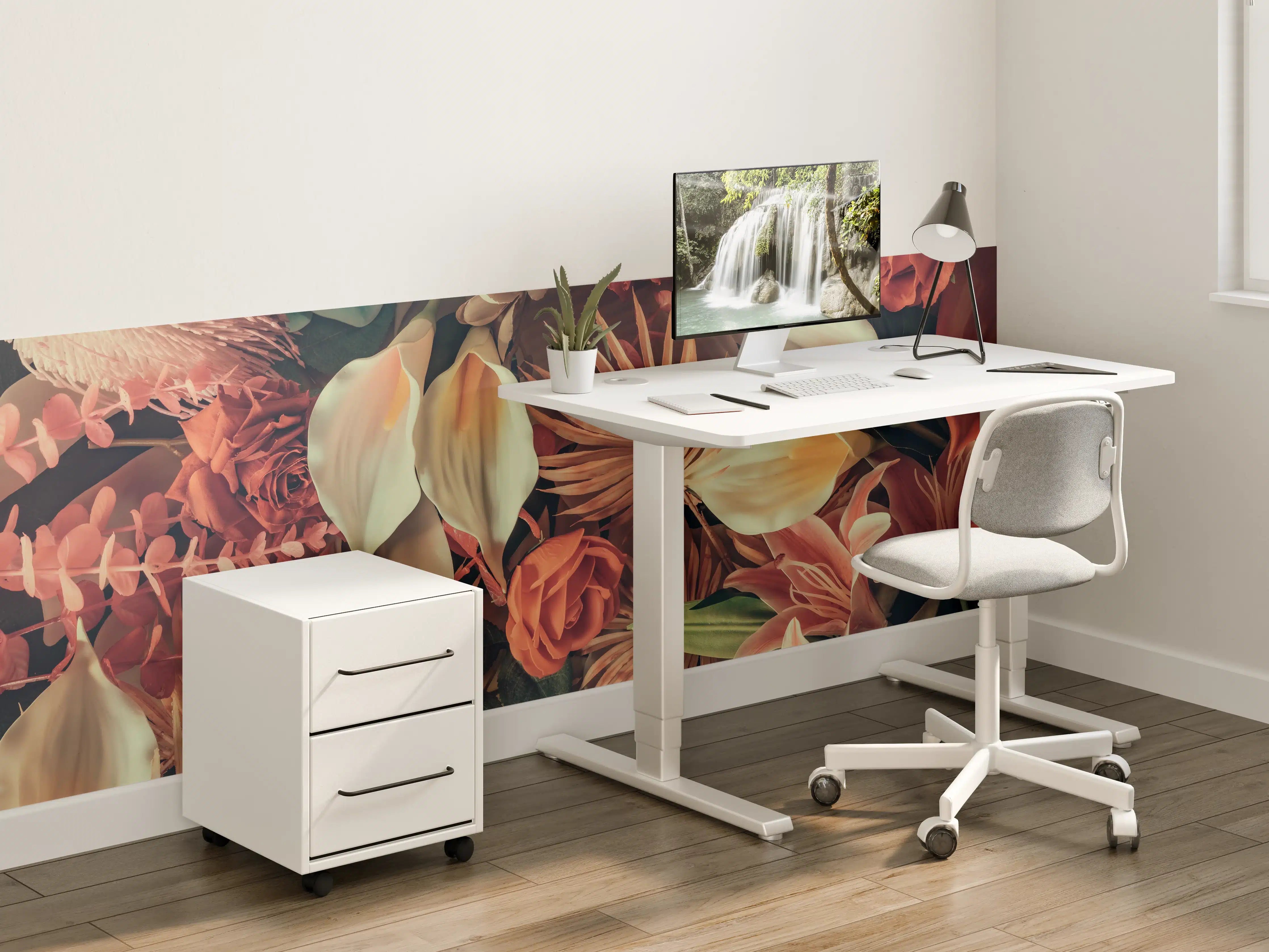 Kinderzimmer Wandgestaltung - Buntes Frühlingsblumen Muster