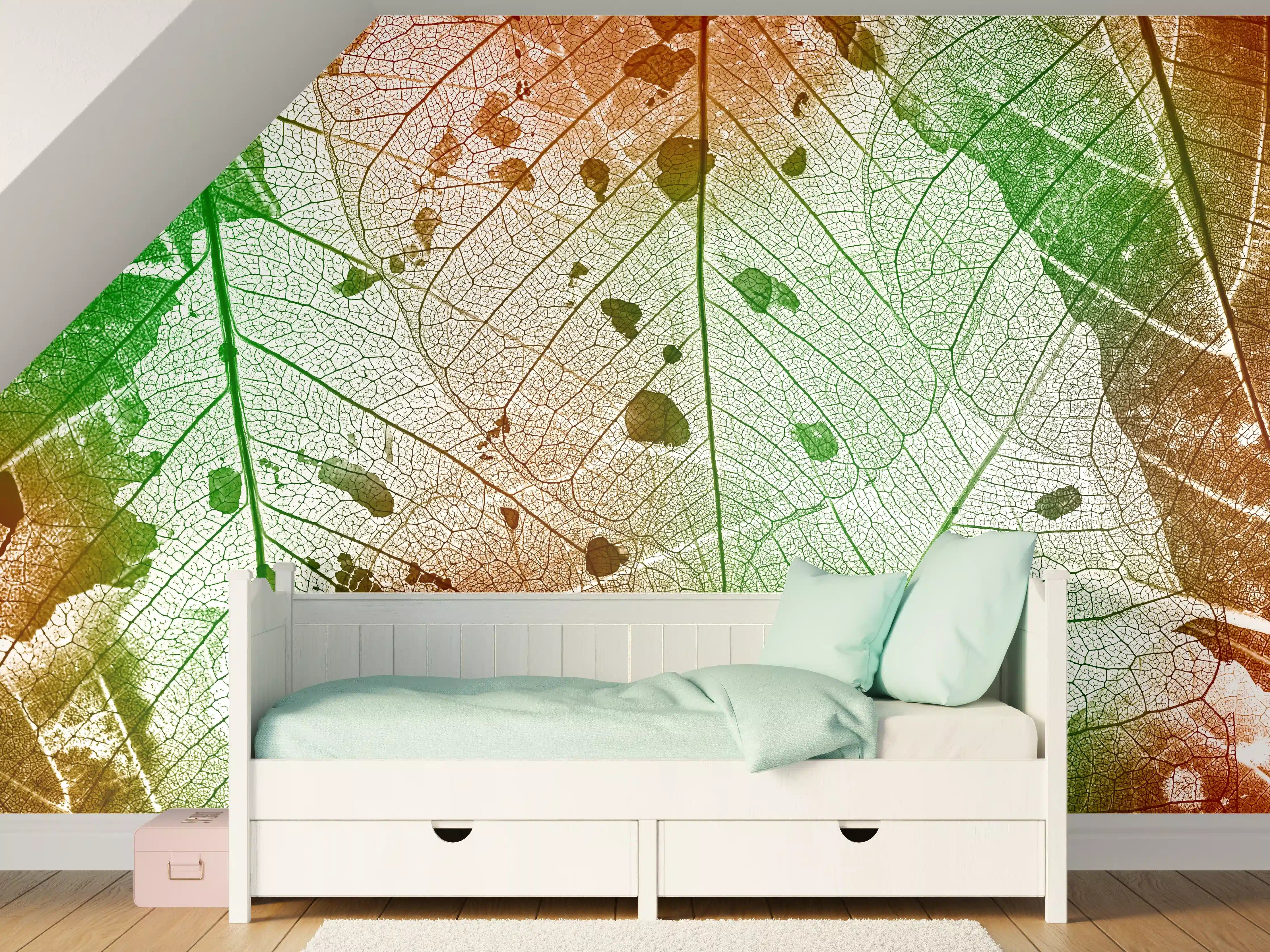 Kinderzimmer Wandgestaltung - Buntes Laub Texturen Bild