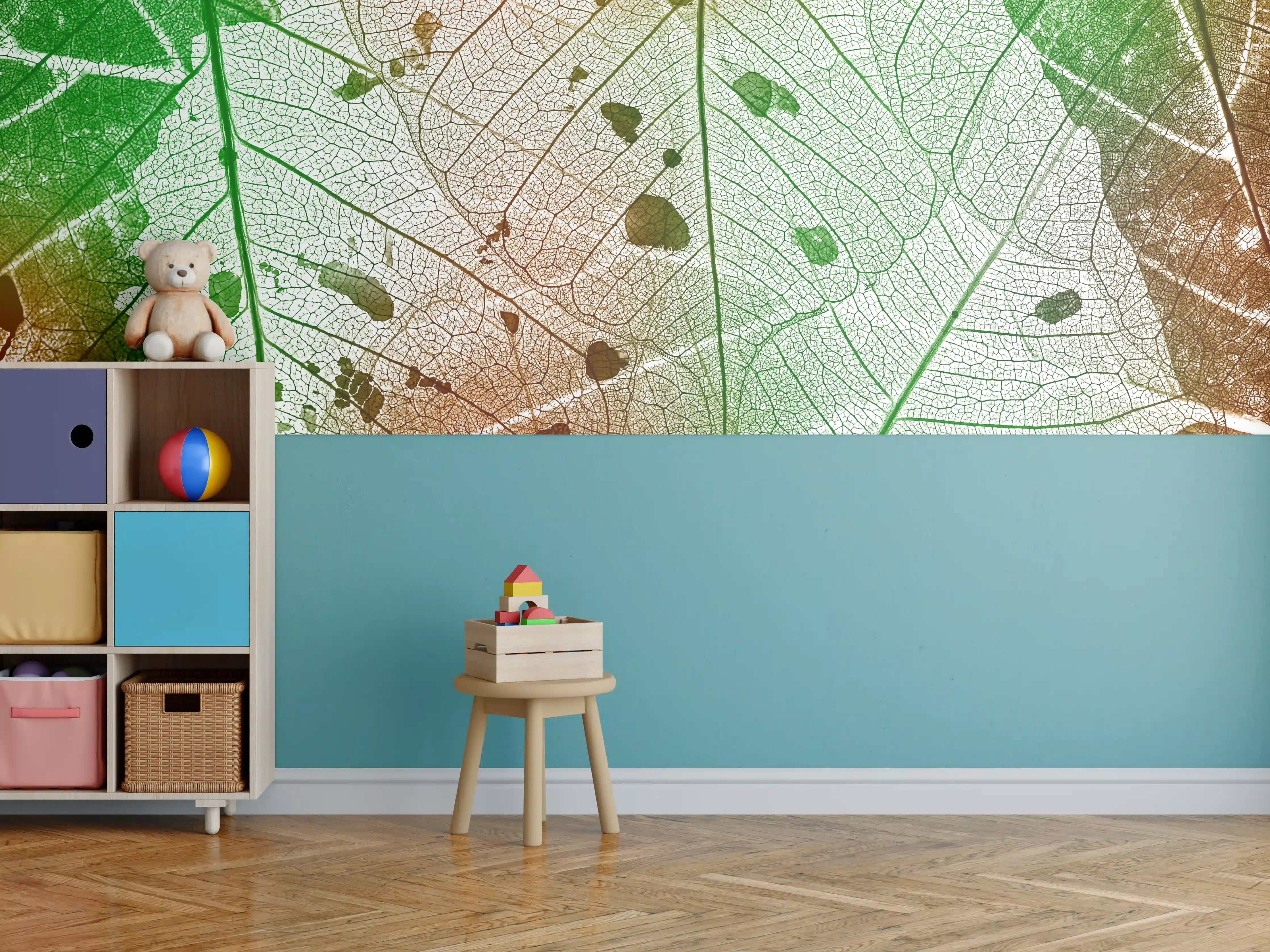 Kinderzimmer Wandgestaltung - Buntes Laub Texturen Bild