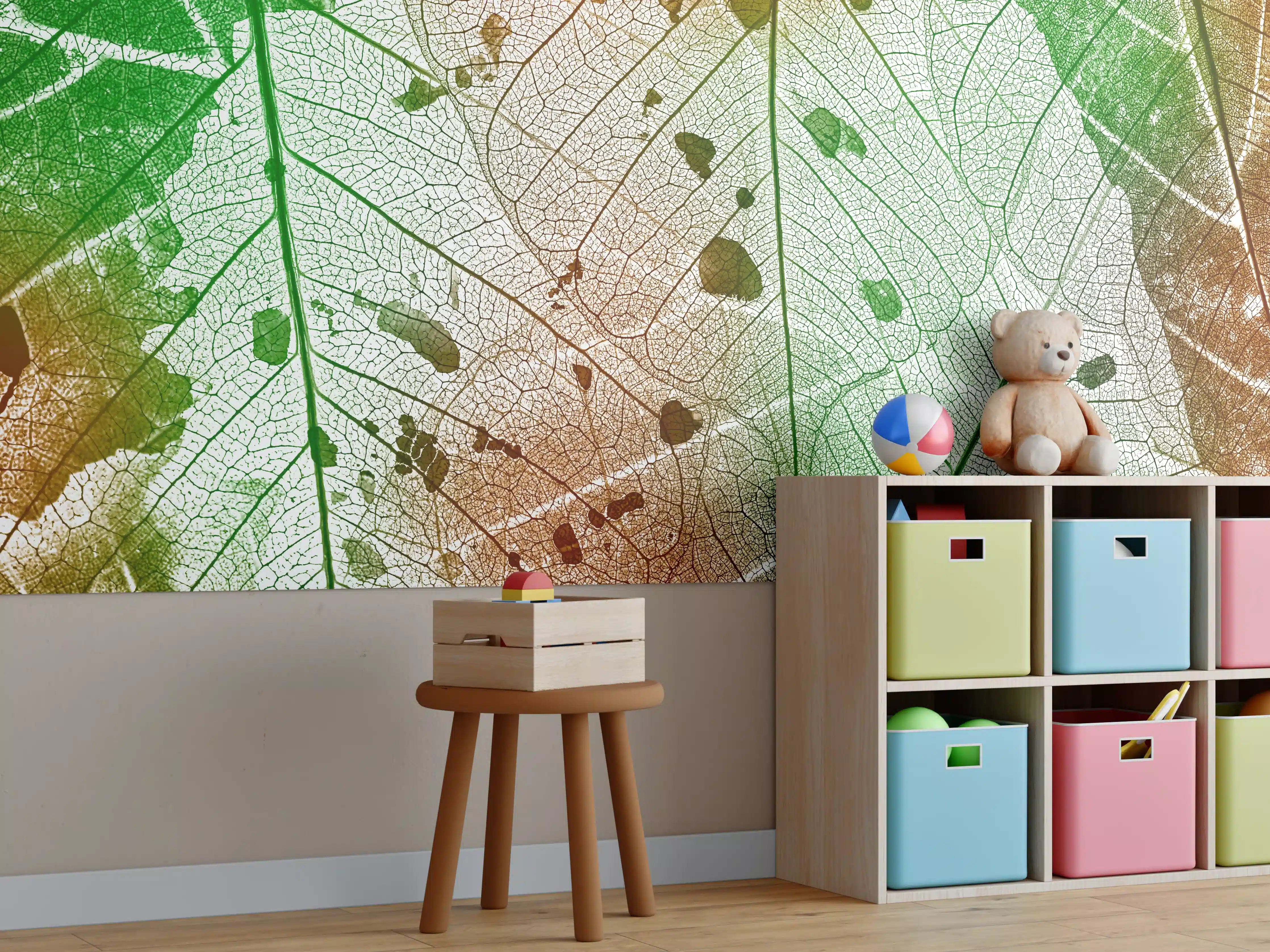 Kinderzimmer Wandgestaltung - Buntes Laub Texturen Bild