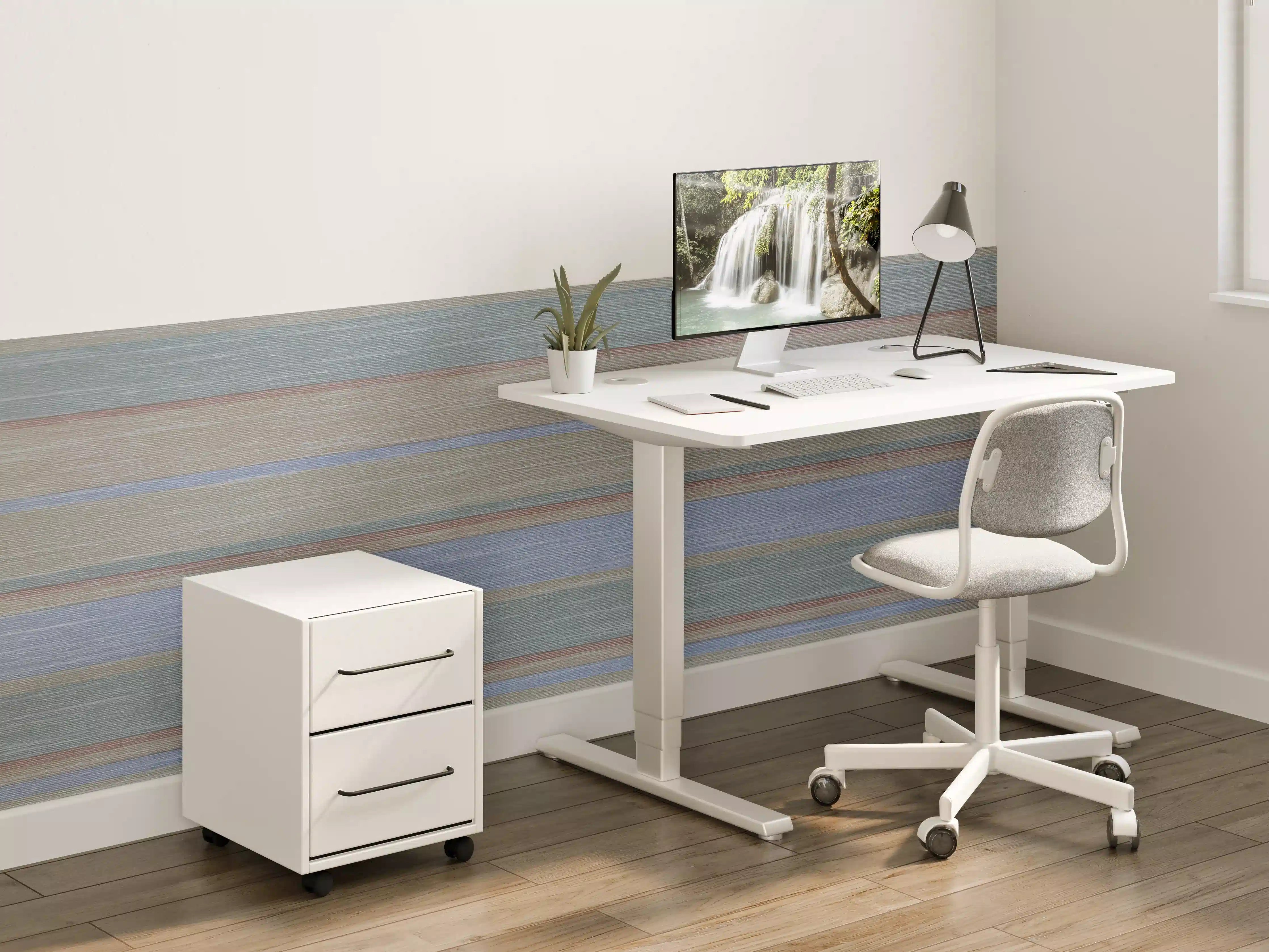 Kinderzimmer Wandgestaltung - Buntes Streifenmuster auf Grunge-Papier