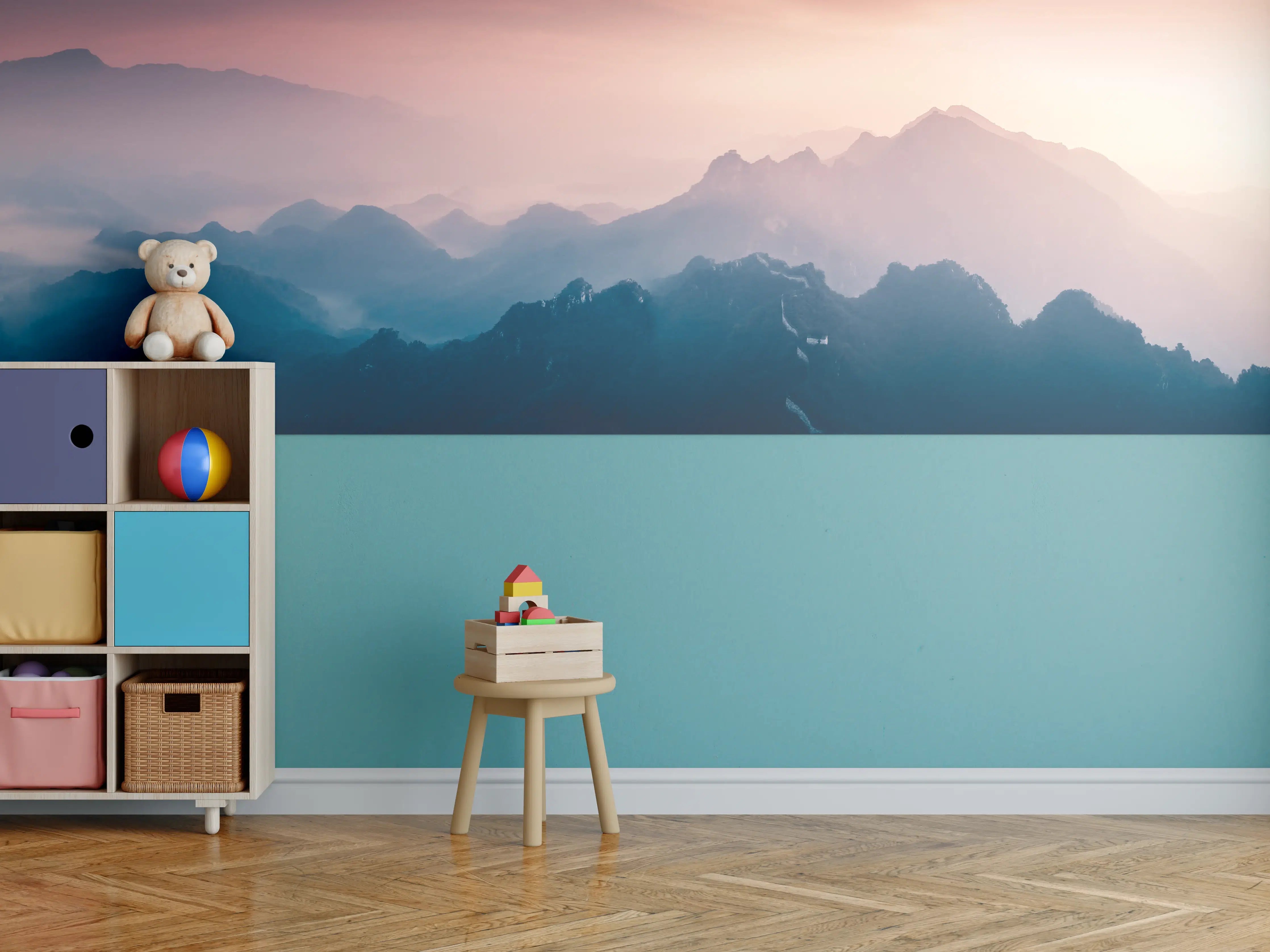 Kinderzimmer Wandgestaltung - Chinesiche Mauer bei Sonnenuntergang