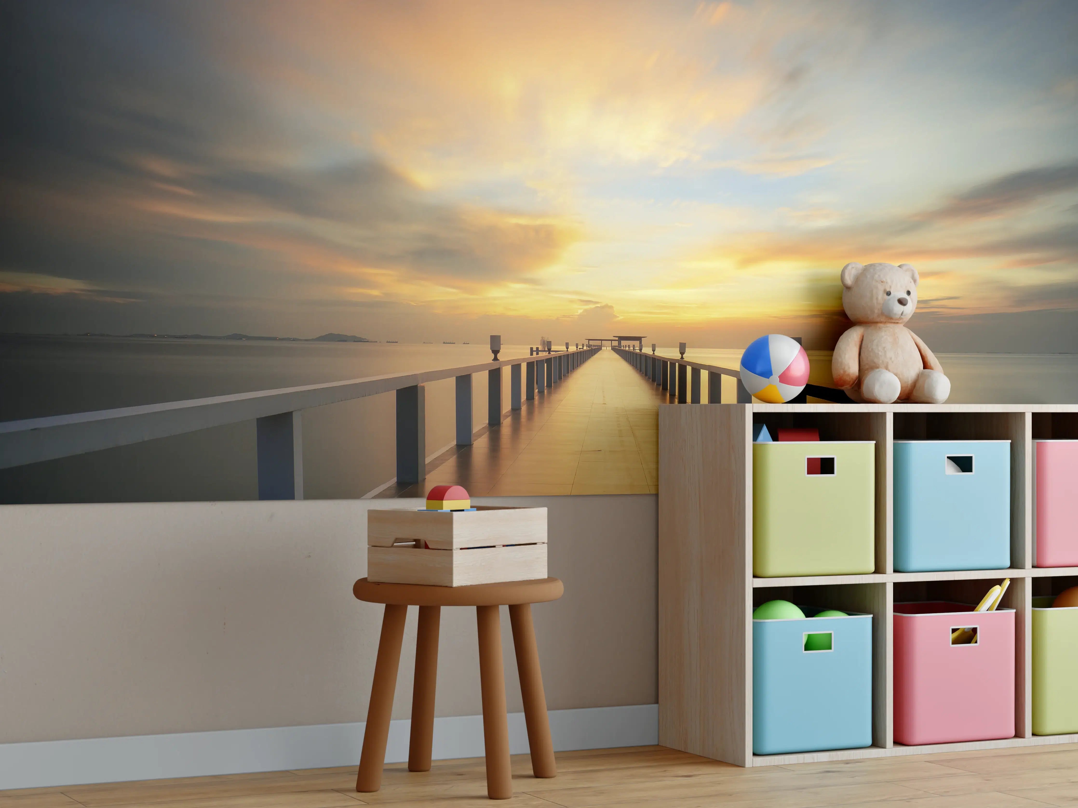 Kinderzimmer Wandgestaltung - Dämmerung am Kai